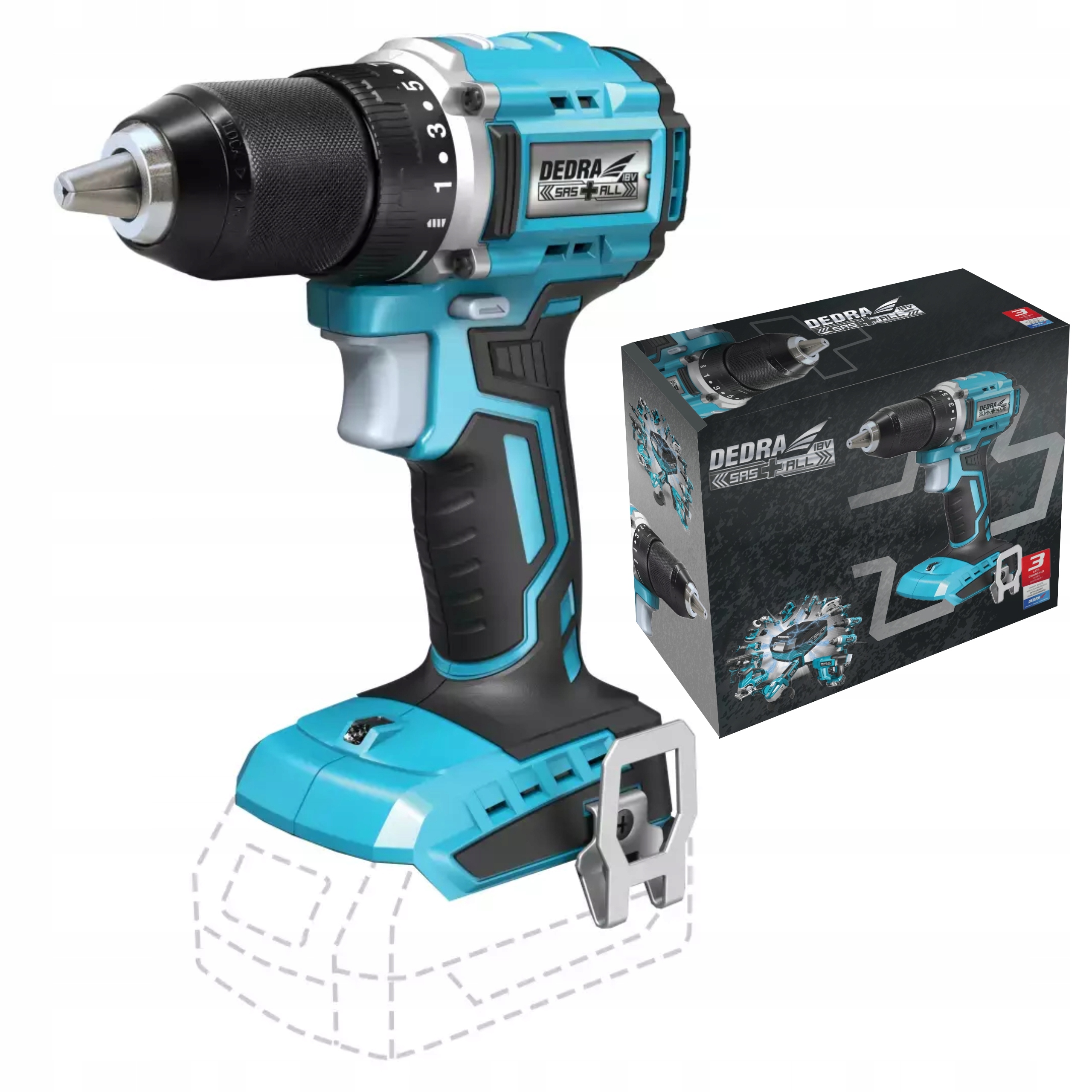 DEDRA WIERTARKO-WKRĘTARKA AKUMULATOROWA BEZSZCZOTKOWA DED7143 18V 50Nm