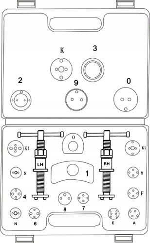 ZESTAW DO COFANIA TŁOCZKÓW HAMULCOWYCH 21 CZĘŚCI