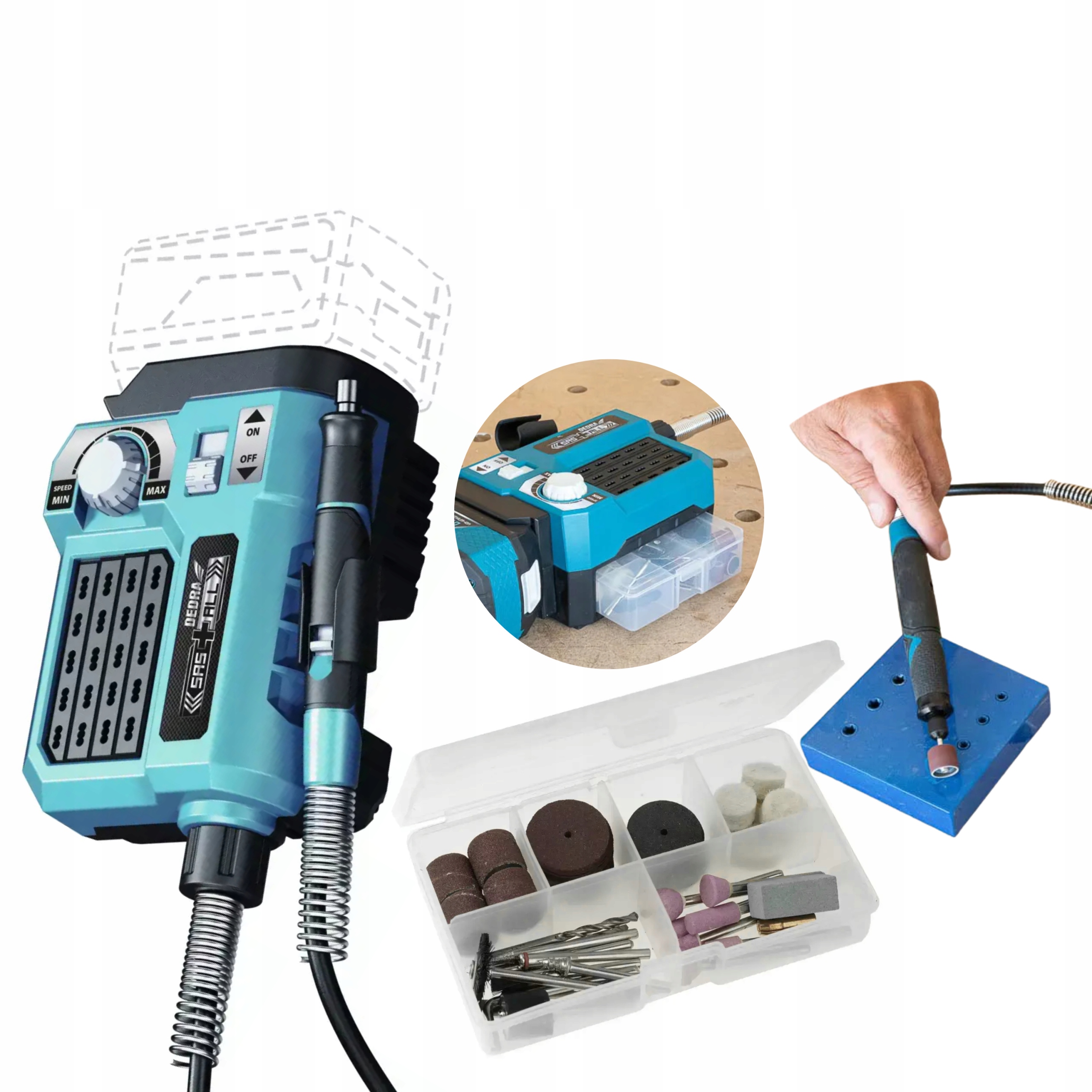 DEDRA DED6903 AKUMULATOROWA MINI SZLIFIERKA WIELOFUNKCYJNA +ŁADOWARKA +5Ah