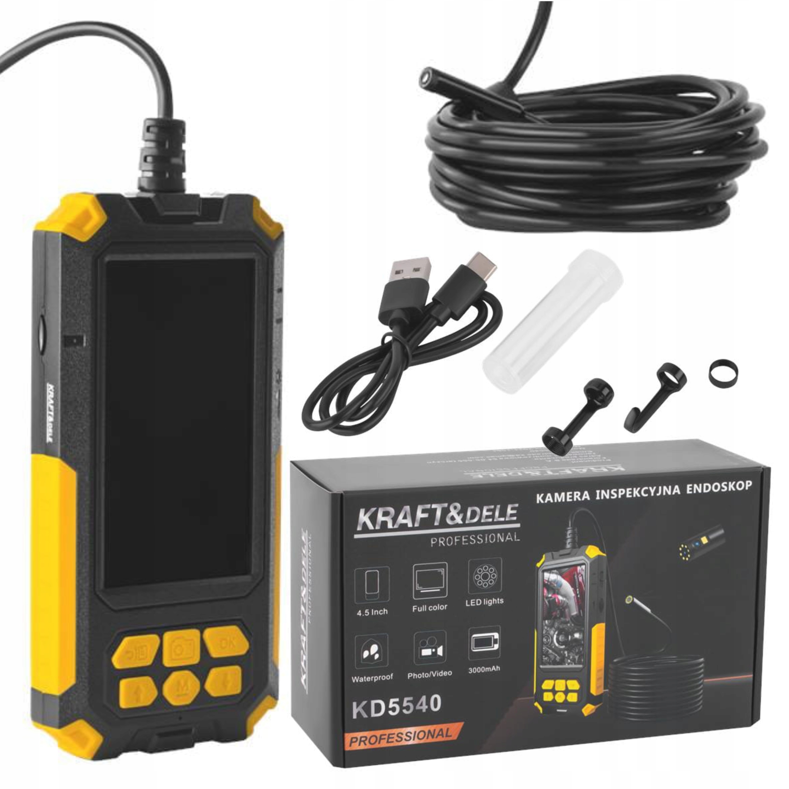 KRAFT&DELE KAMERA ENDOSKOPOWA 1080P IP68 3000mAh do 5 godzin pracy KD5540