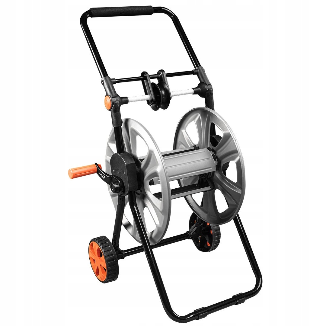 NEO WÓZEK NA WĄŻ OGRODOWY METALOWY DO 60m 1/2" +PROWADNICA WĘŻA 15-792
