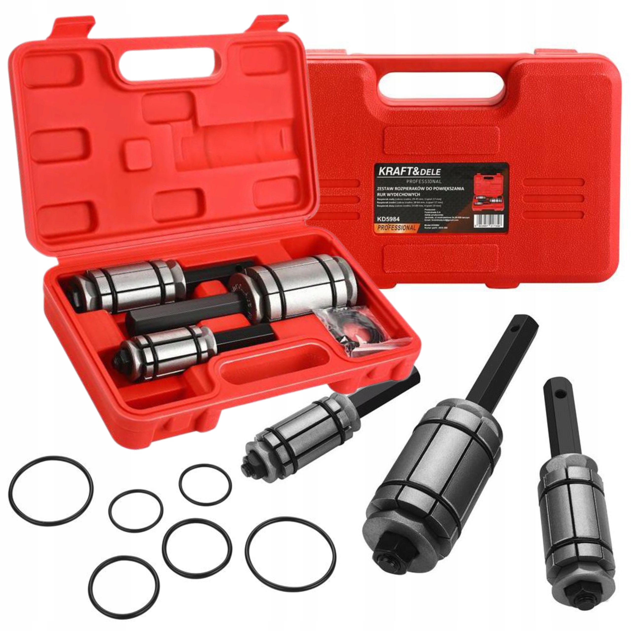 ZESTAW ROZPIERAKÓW DO ROZSZERZANIA KOŃCÓWEK RUR WYDECHOWYCH 3 SZT. SOLIDNY