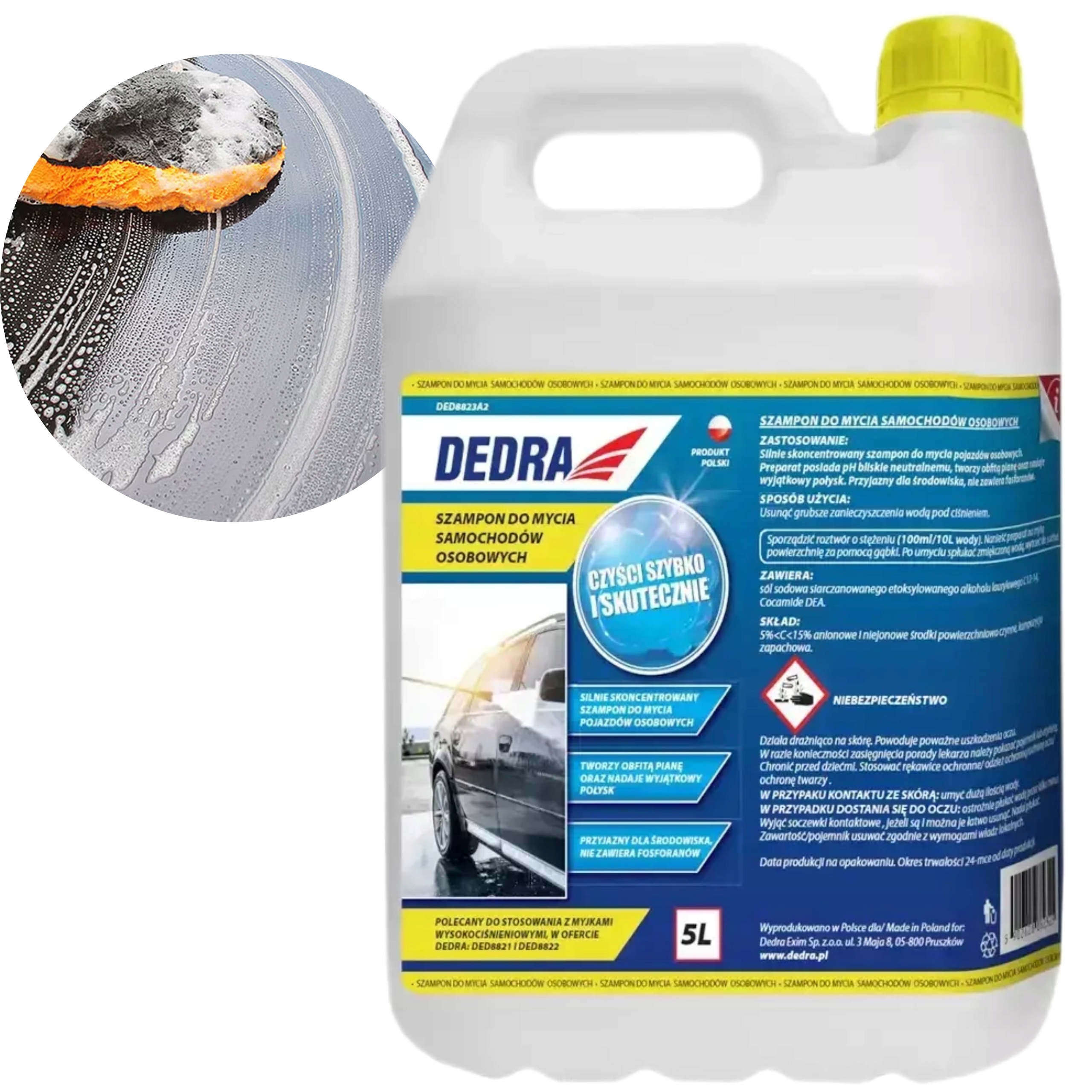 DEDRA SZAMPON DO MYCIA SAMOCHODÓW OSOBOWYCH 5L DO MYJKI GARDEN DED8823A2