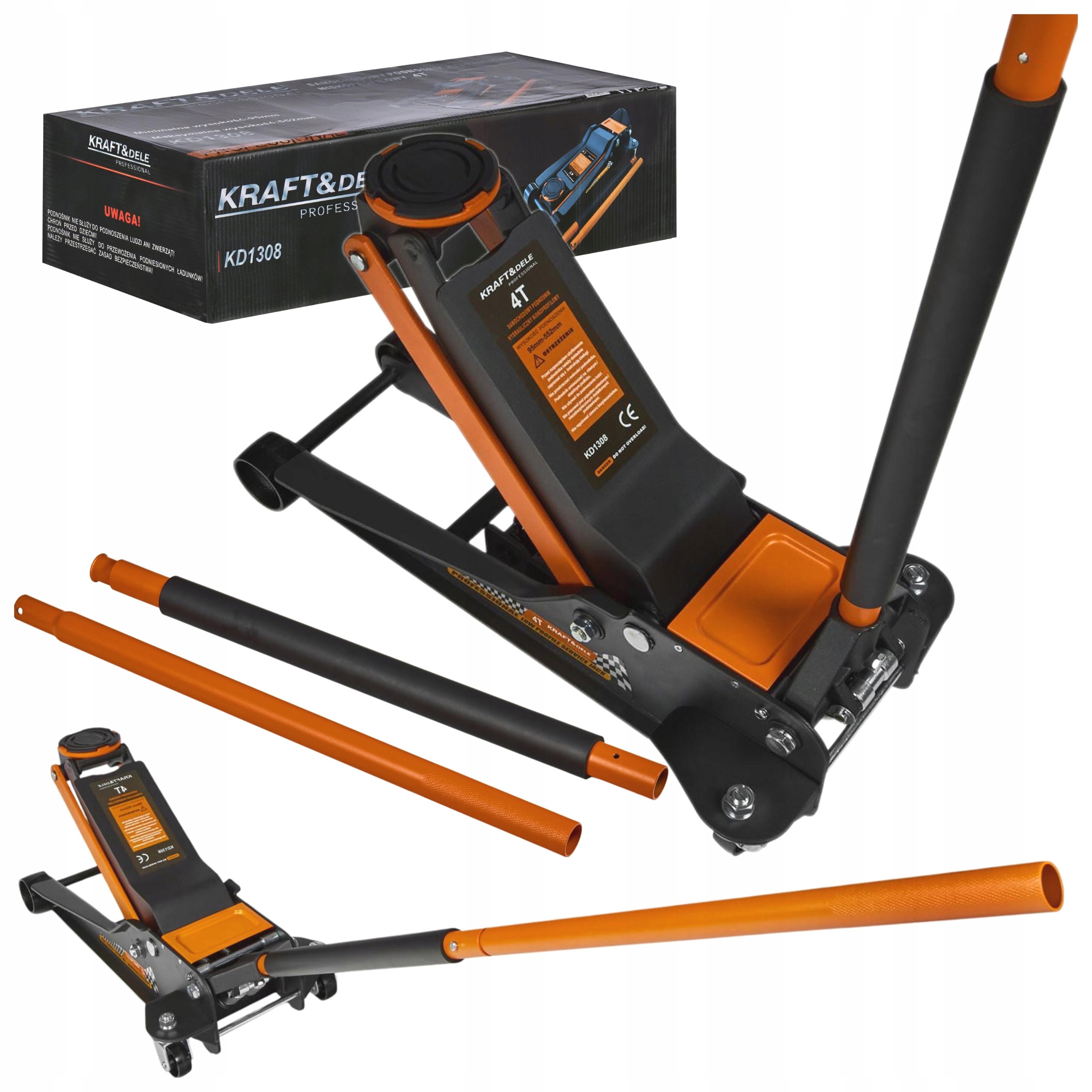 PODNOŚNIK SAMOCHODOWY HYDRAULICZNY ŻABA LEWAREK 4t 95-552mm 2 TŁOKI +GUMA