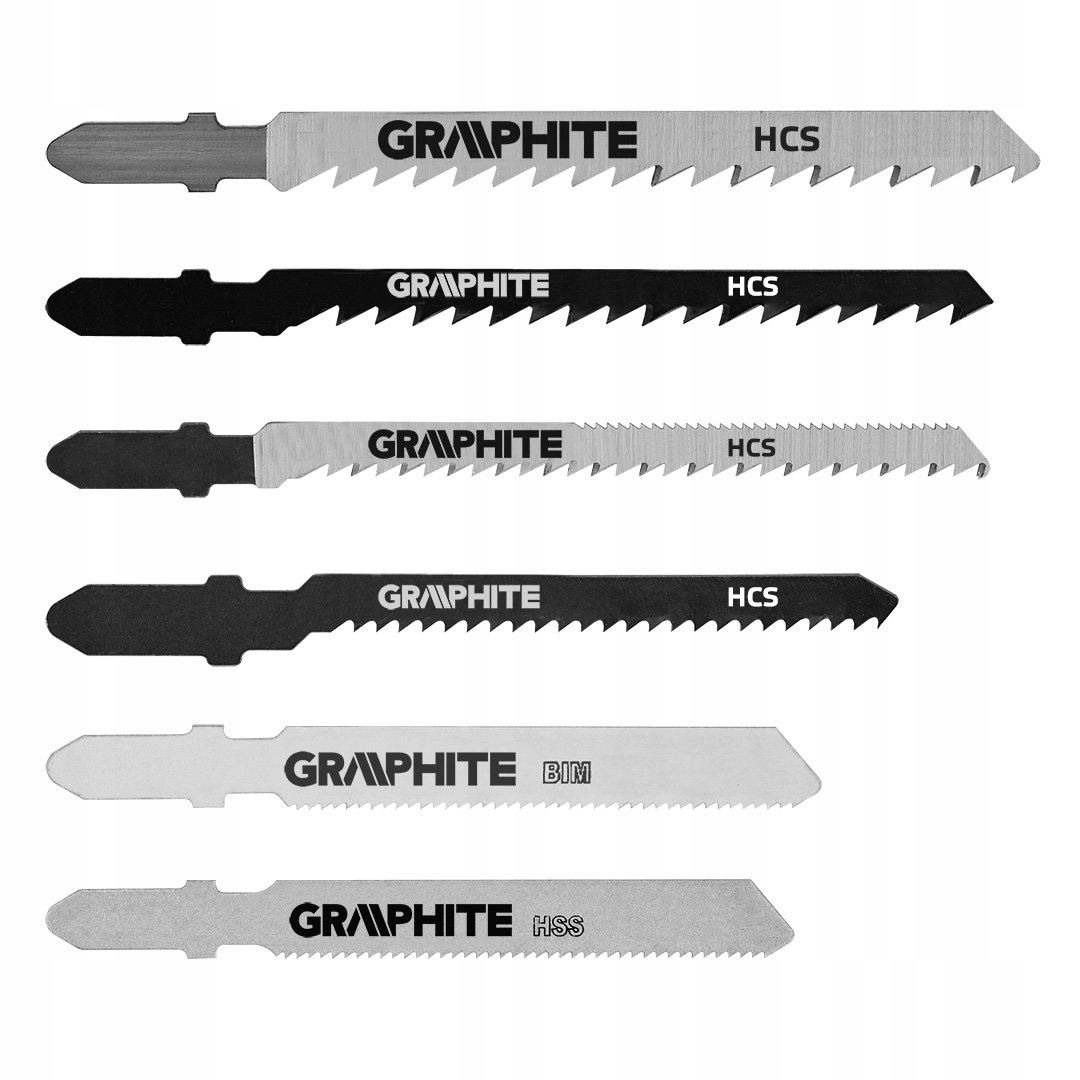 GRAPHITE ZESTAW 6 SZTUK BRZESZCZOTY DO WYRZYNARKI UCHWYT TYPU T 57H754