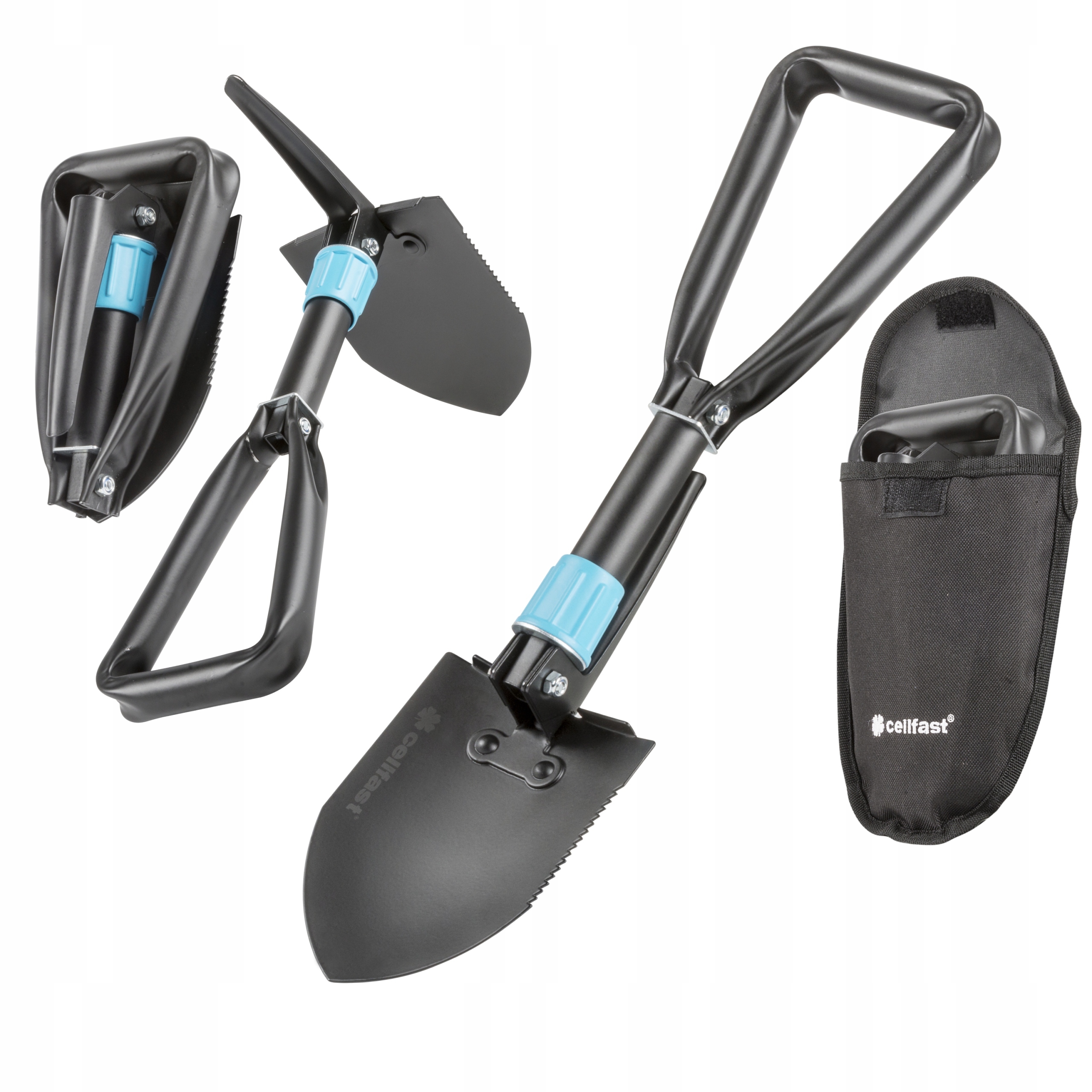 CELLFAST SAPERKA SKŁADANA WIELOFUNKCYJNA MOTYKA KILOF 3w1 ŁOPATA 46cm +ETUI