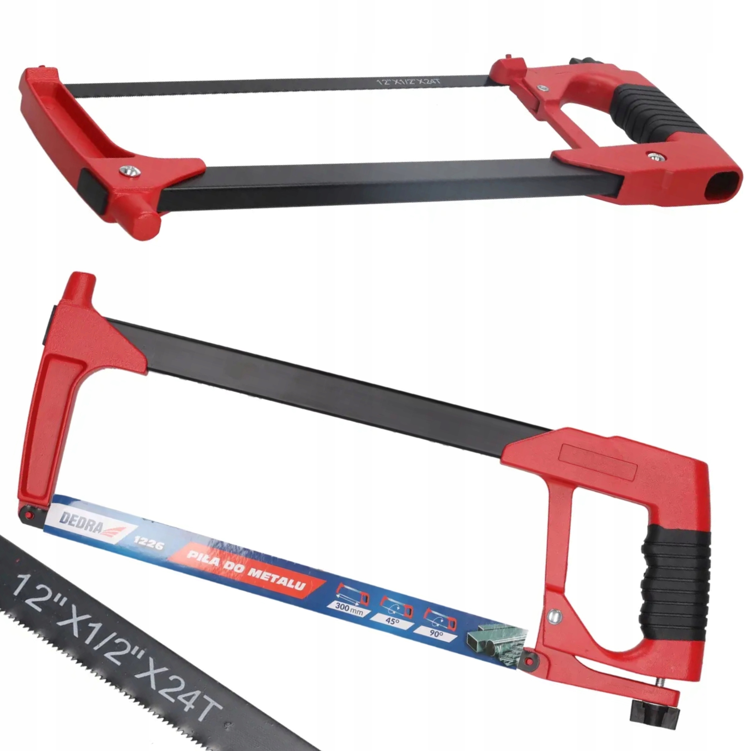 DEDRA RĘCZNA PIŁA DO METALU 300MM UCHWYT GUMOWANY 1226