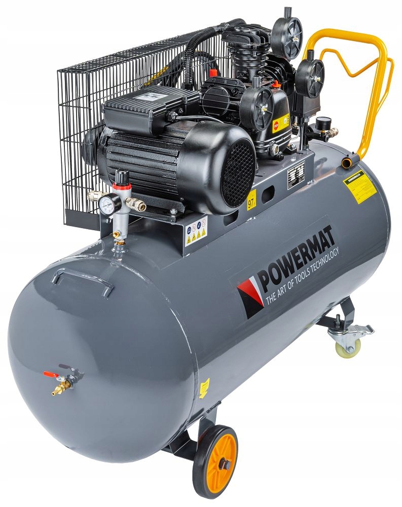 POWERMAT KOMPRESOR BEZOLEJOWY 200L ZBIORNIK 8 BAR + WĄŻ PM-KO-200T-230V