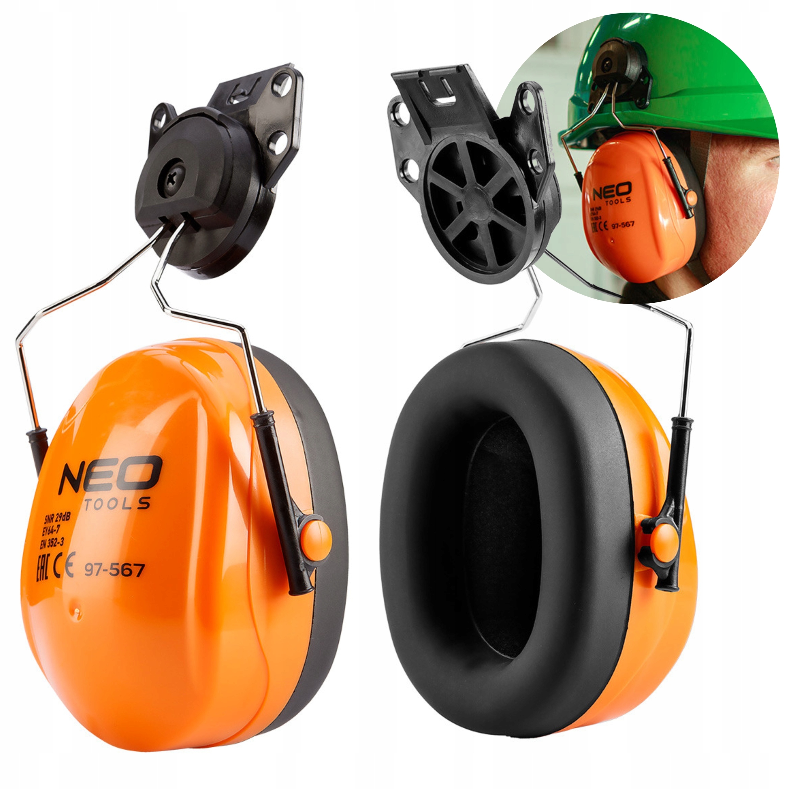 NEO NAUSZNIKI PRZECIWHAŁASOWE DO HEŁMU KASKU 29db