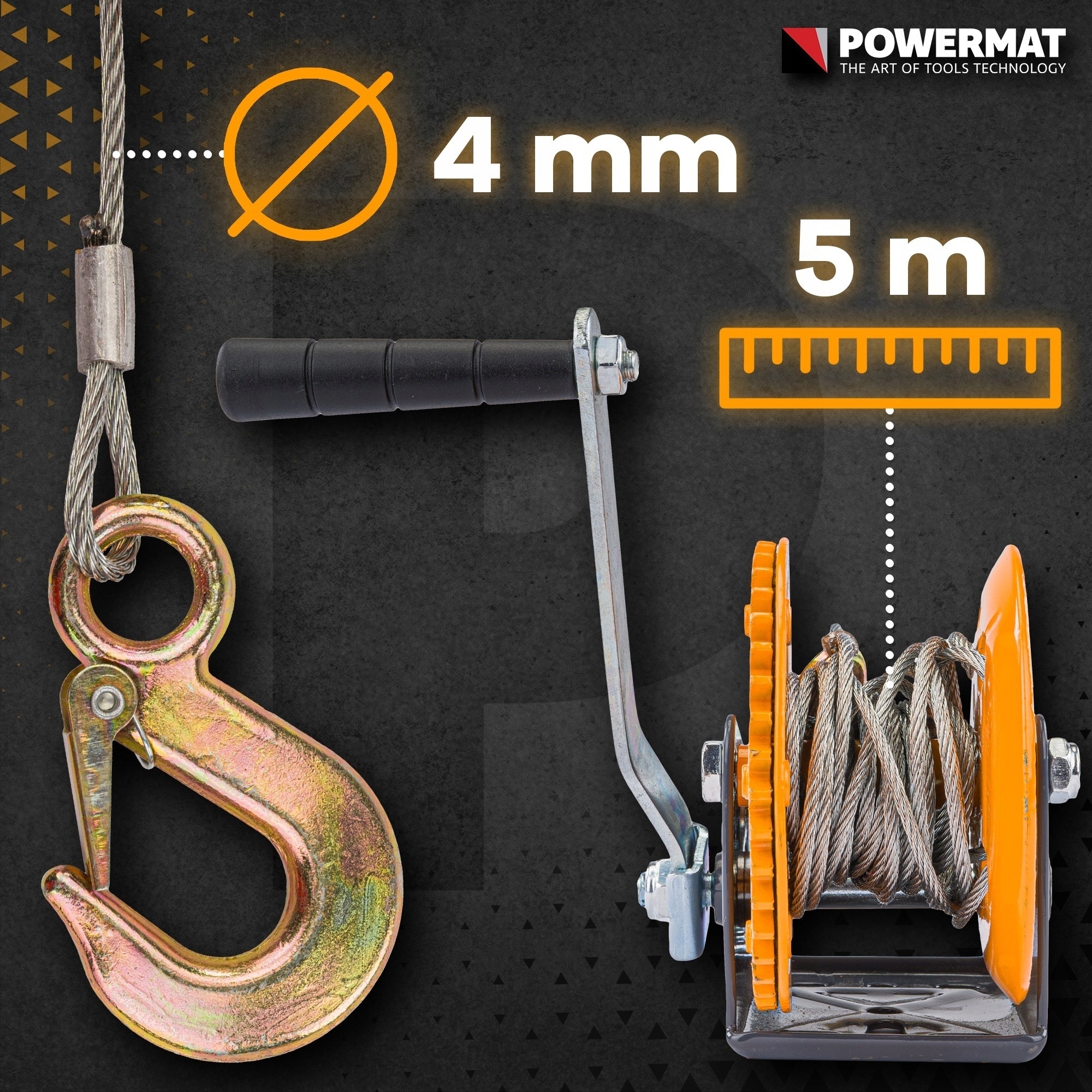 LINOWA WCIĄGARKA WYCIĄGARKA KORBOWA RĘCZNA 454KG 5M NA KORBĘ ŁÓDKA LAWETA