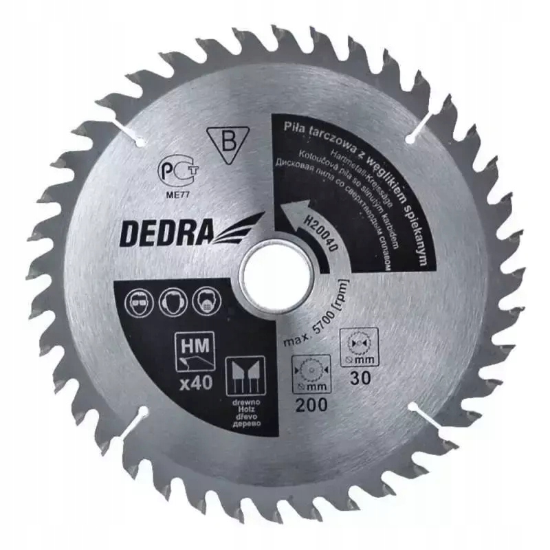 DEDRA TARCZA PIŁA TARCZOWA Z WĘGLIKIEM DO CIĘCIA DREWNA 250x60x30mm H25060