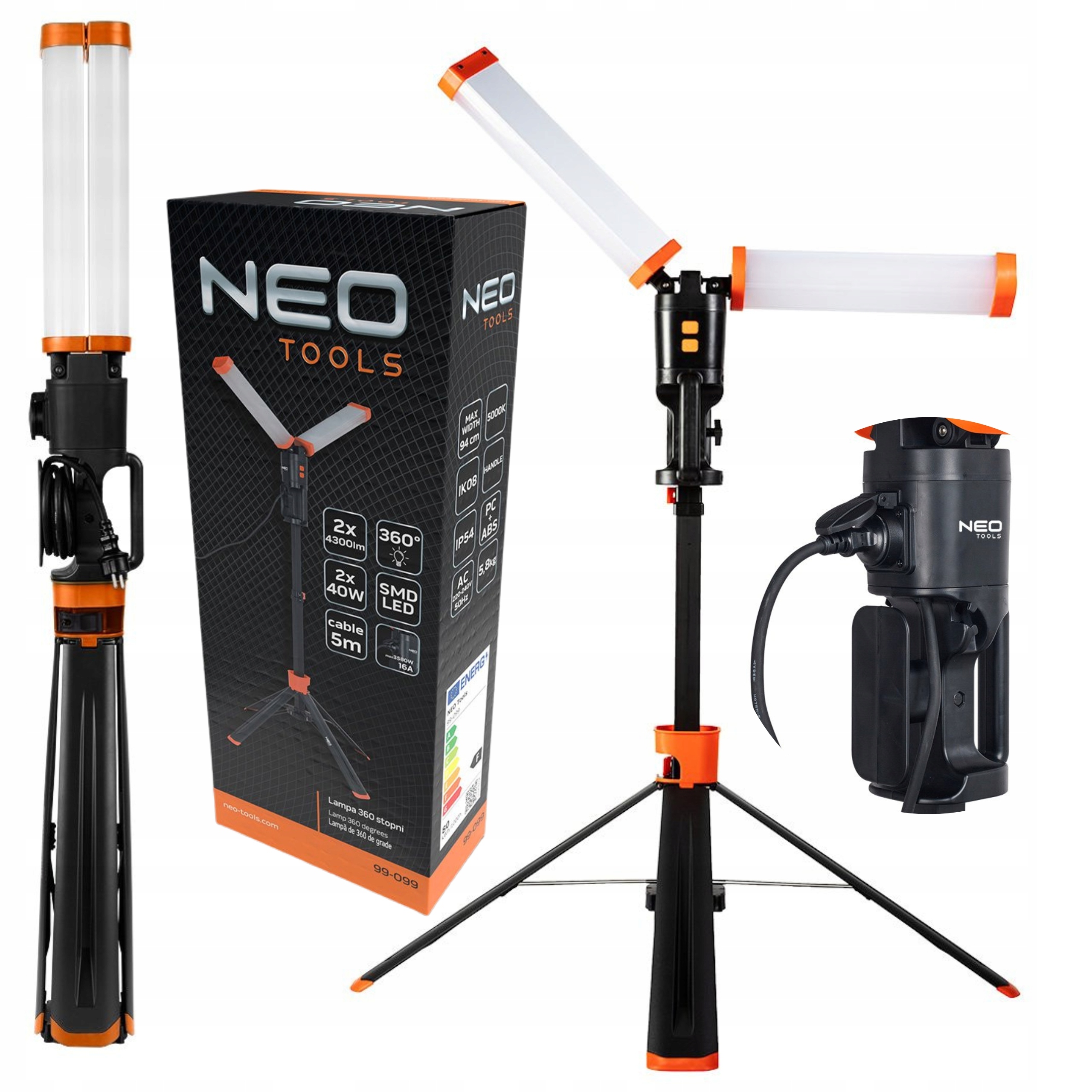 NEO 99-099 LAMPA PODWÓJNA 360 STOPNI 2x4300LM
