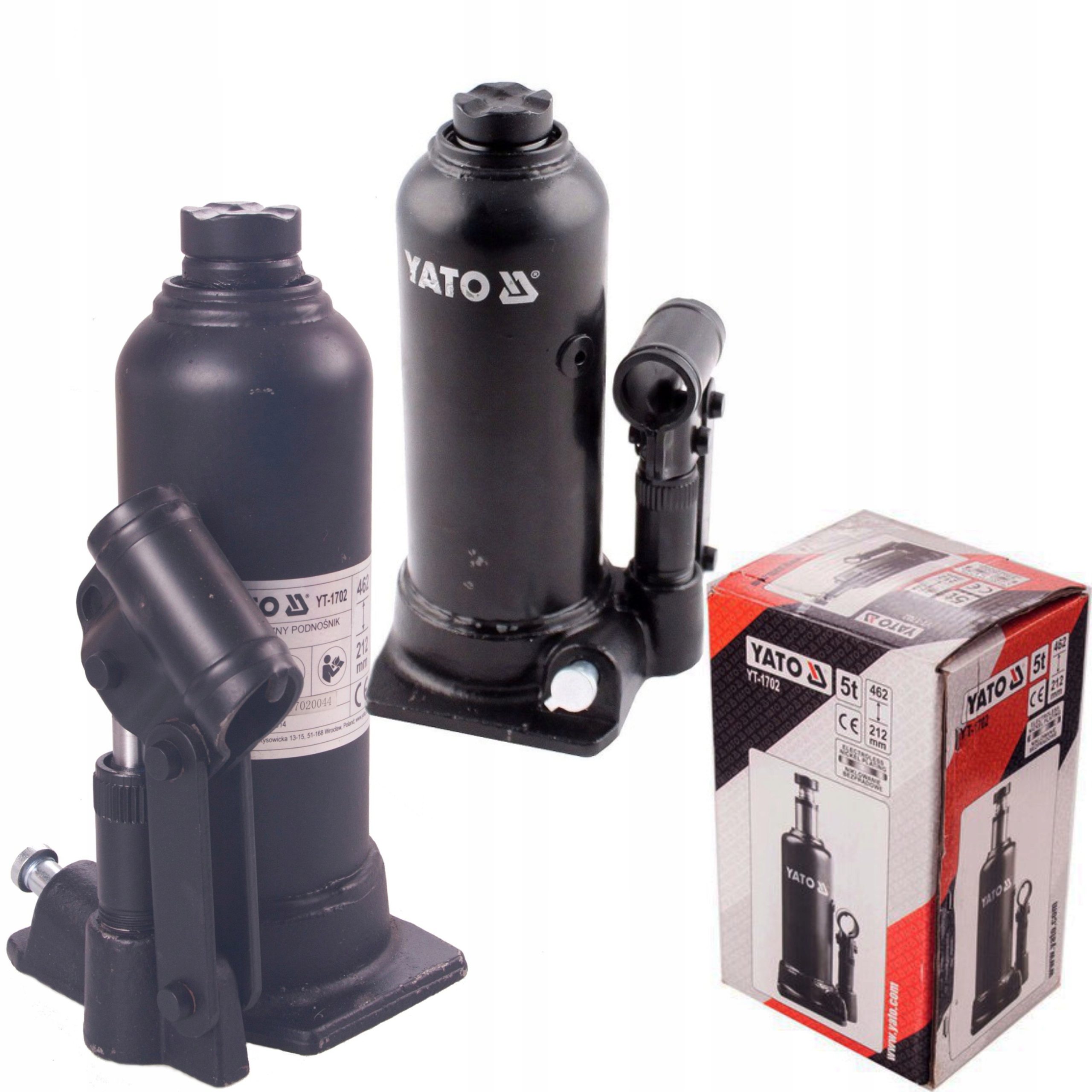 YATO PODNOŚNIK SŁUPKOWY HYDRAULICZNY BUTELKOWY 5T