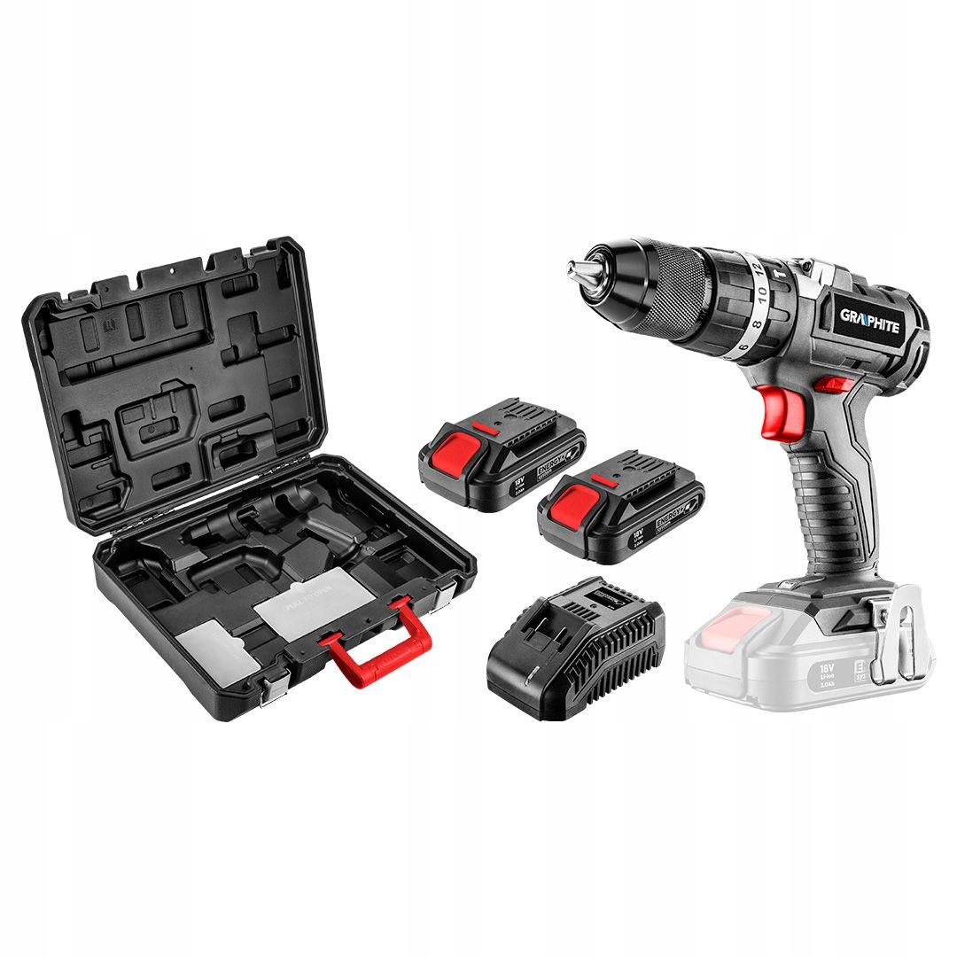GRAPHITE WKRĘTARKA UDAROWA 18V 2x2Ah AKUMULATOROWA