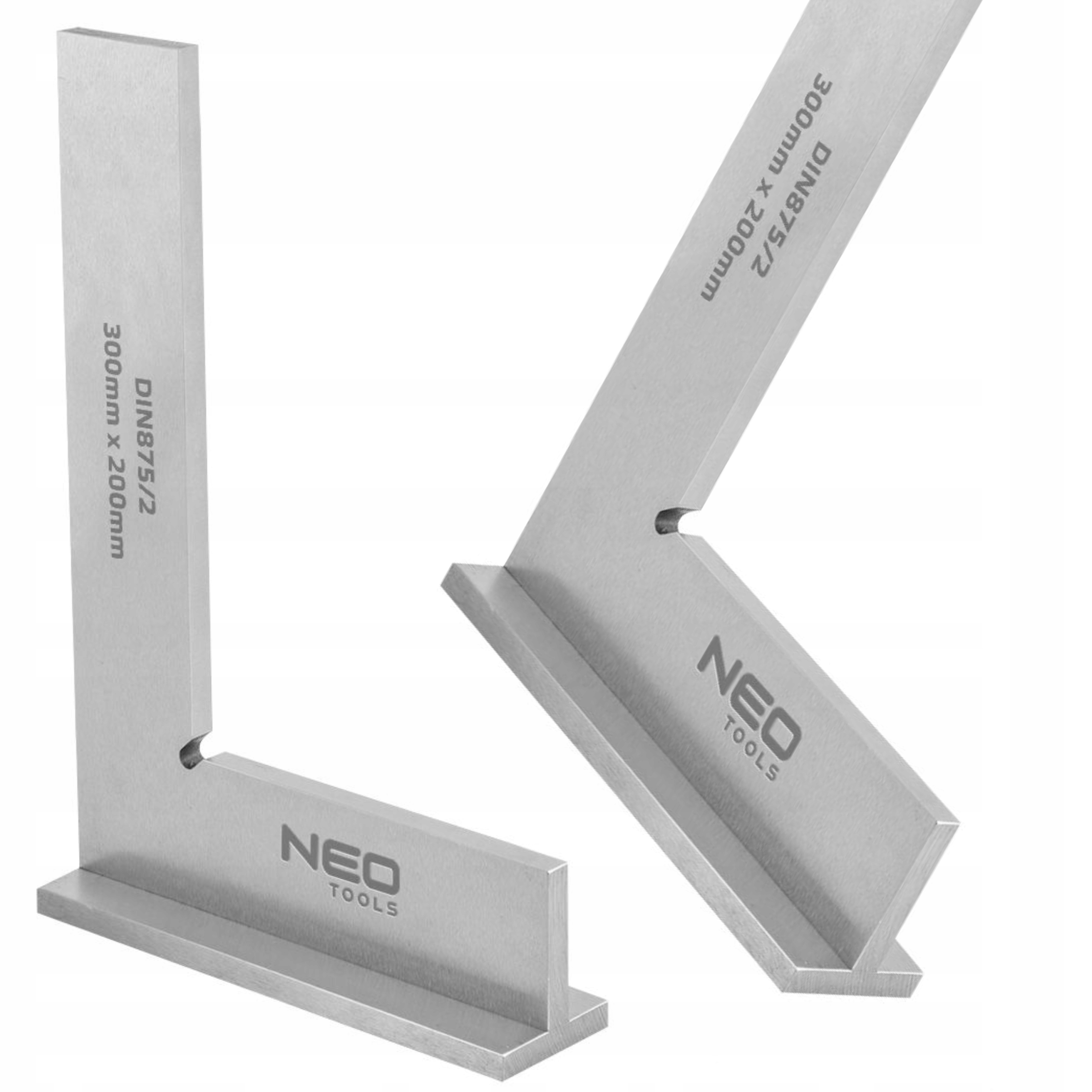 NEO TOOLS KĄTOWNIK ZE STALI WĘGLOWEJ Z PODSTAWĄ DIN875/2 300X200MM 72-035