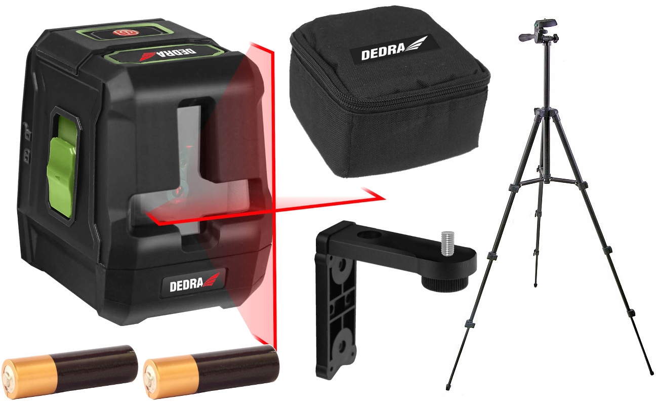 DEDRA POZIOMICA LASER KRZYŻOWY 20M + STATYW +ETUI