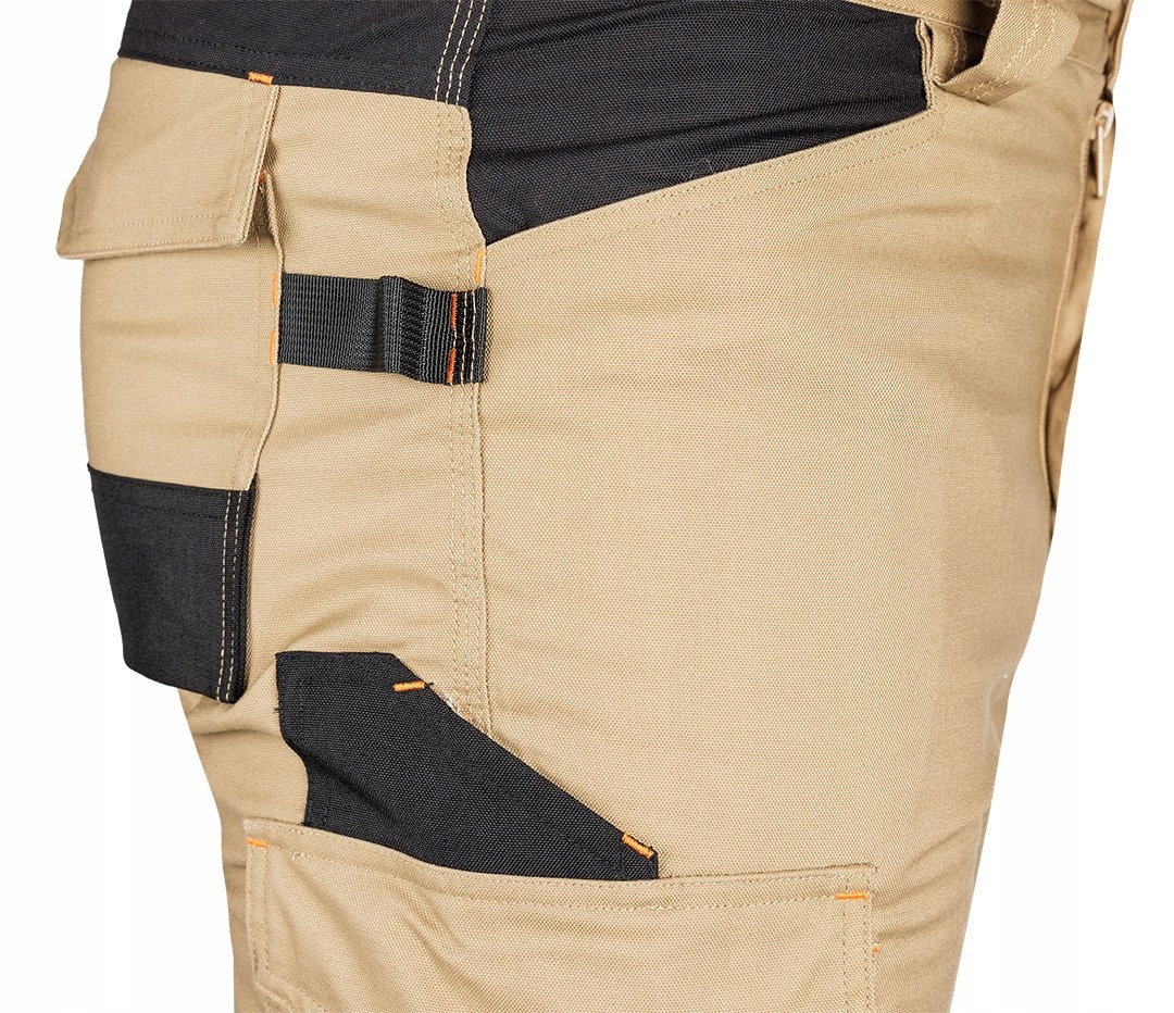 NEO SPODNIE ROBOCZE MIX&MATCH CANVAS WZMOCNIENIA BEŻOWO-CZARNE 81-350-3 3XL