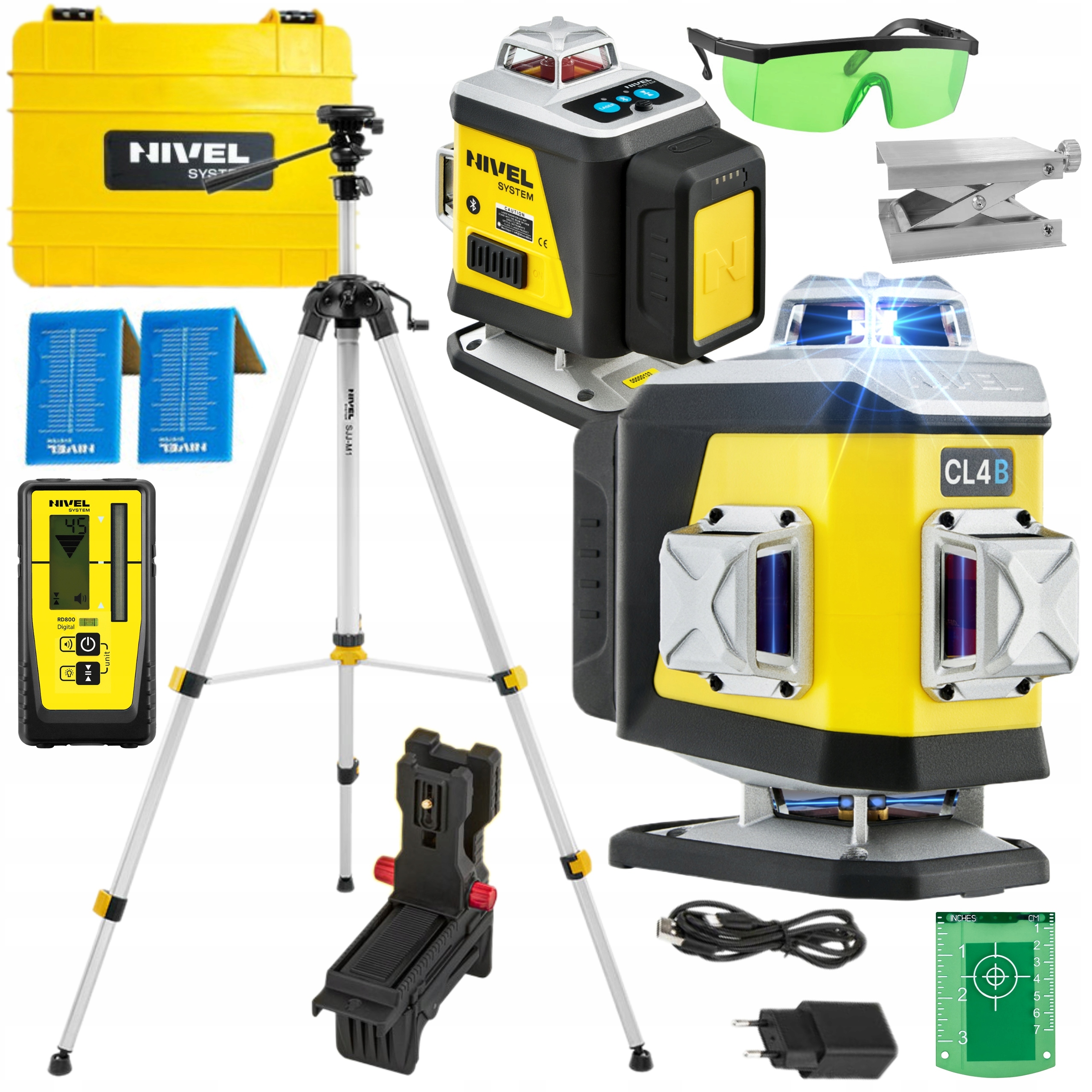 NIVEL SYSTEM LASER KRZYŻOWY 4D NIEBIESKI CL4B WALIZKA +STATYW SJJM1EX RD800