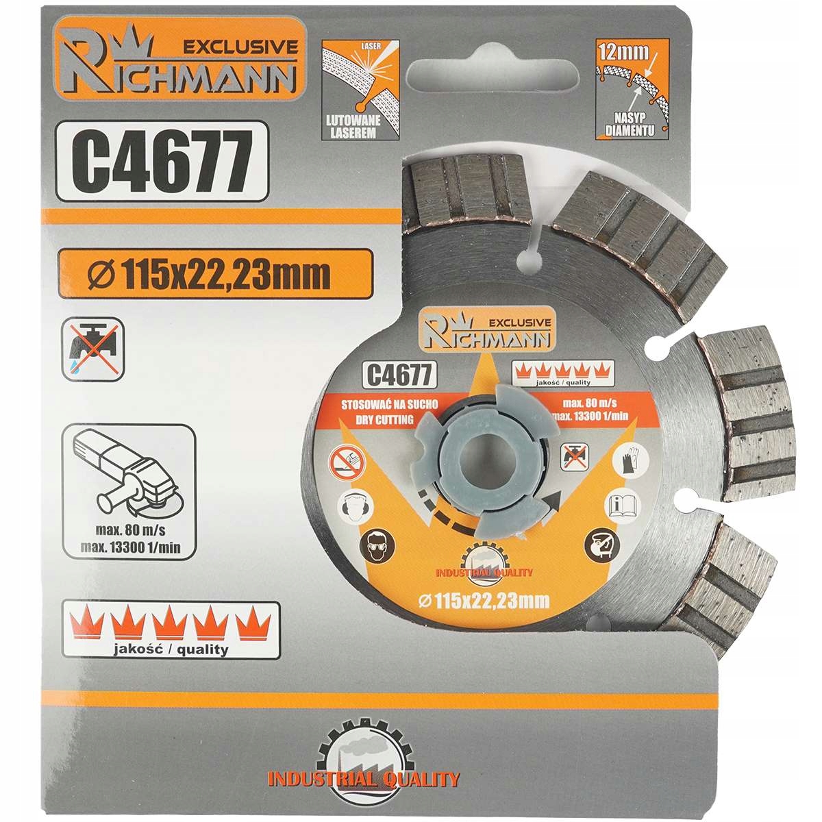 C4677 RICHMANN TARCZA DIAMENTOW DO CIĘCIA BETONU ZBROJONEGO NA SUCHO 115 MM