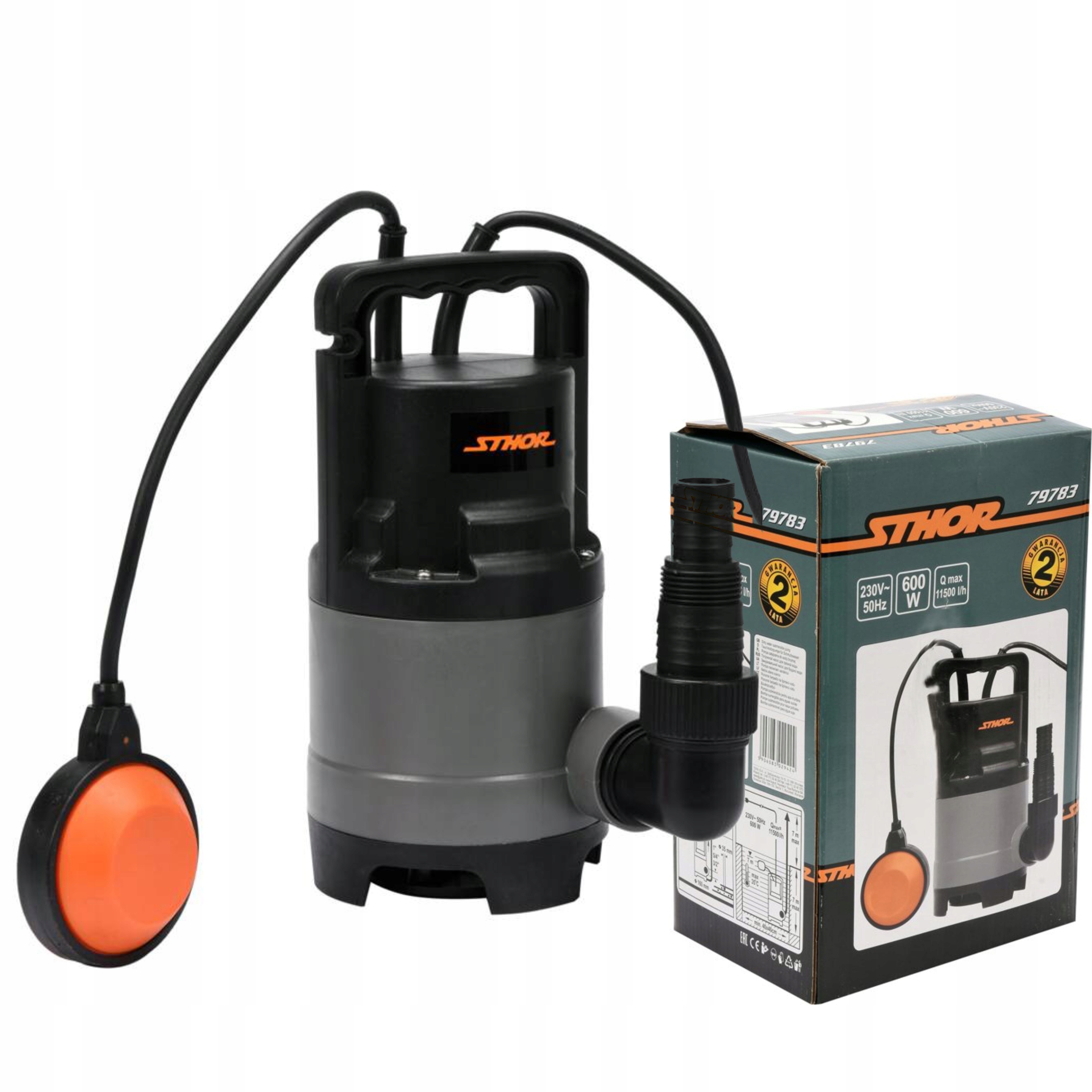STHOR POMPA ZANURZENIOWA 600W WODA BRUDNA CZYSTA OGRODOWA ZATAPIALNA 79783