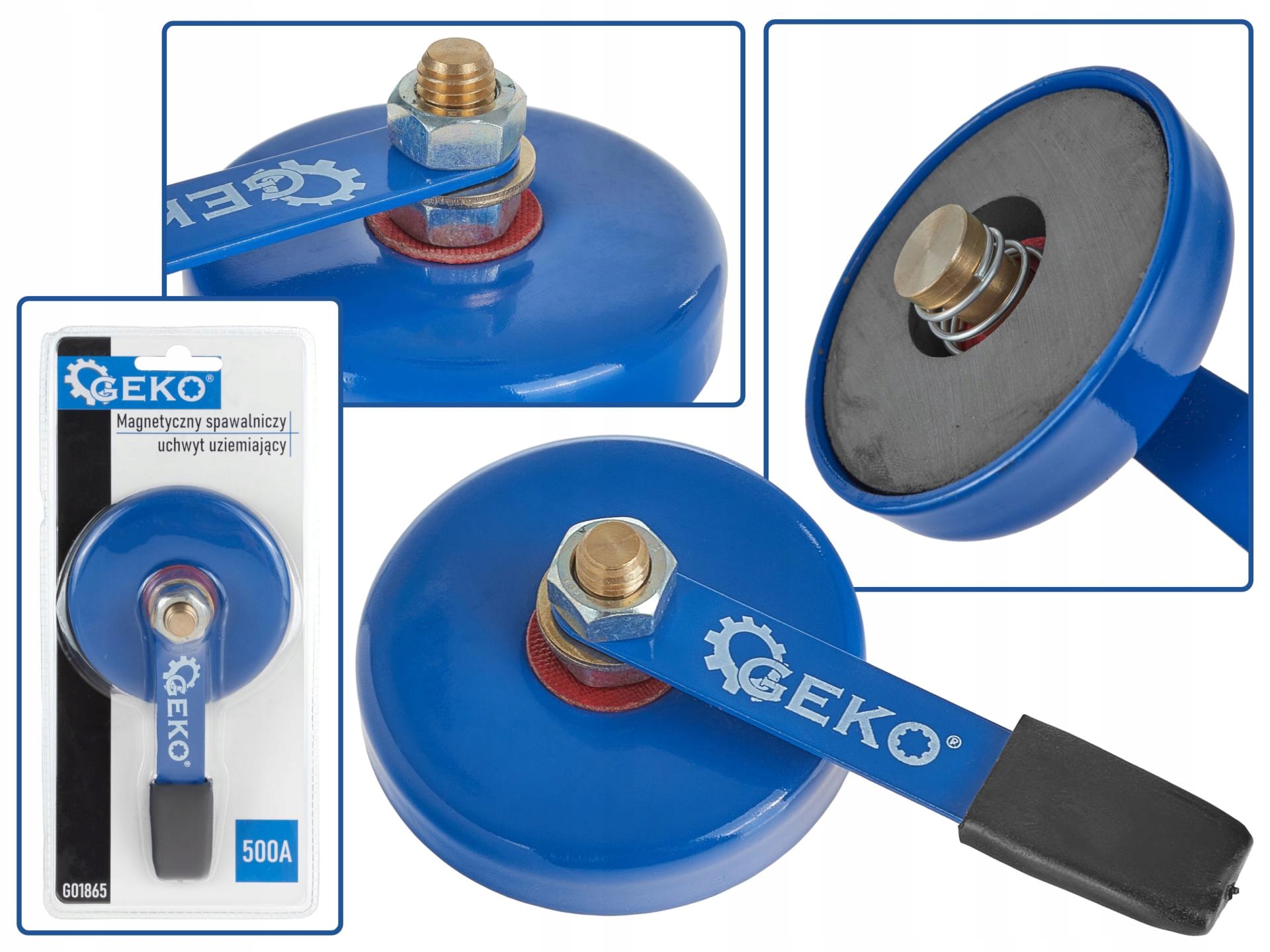 GEKO ZACISK MASOWY MAGNETYCZNY SPAWALNICZY UCHWYT UZIEMIAJĄCY 500A G01865