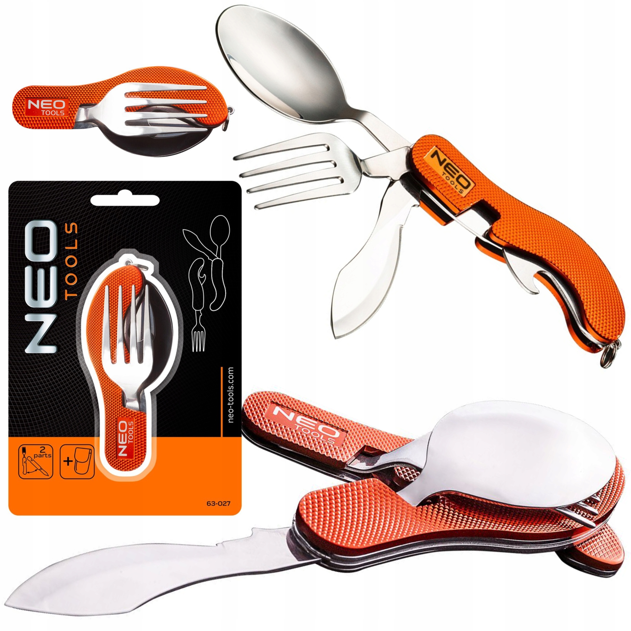 NEO MULTITOOL BIWAKOWY SZTUĆE NÓŻ WIDELEC ŁYŻKA
