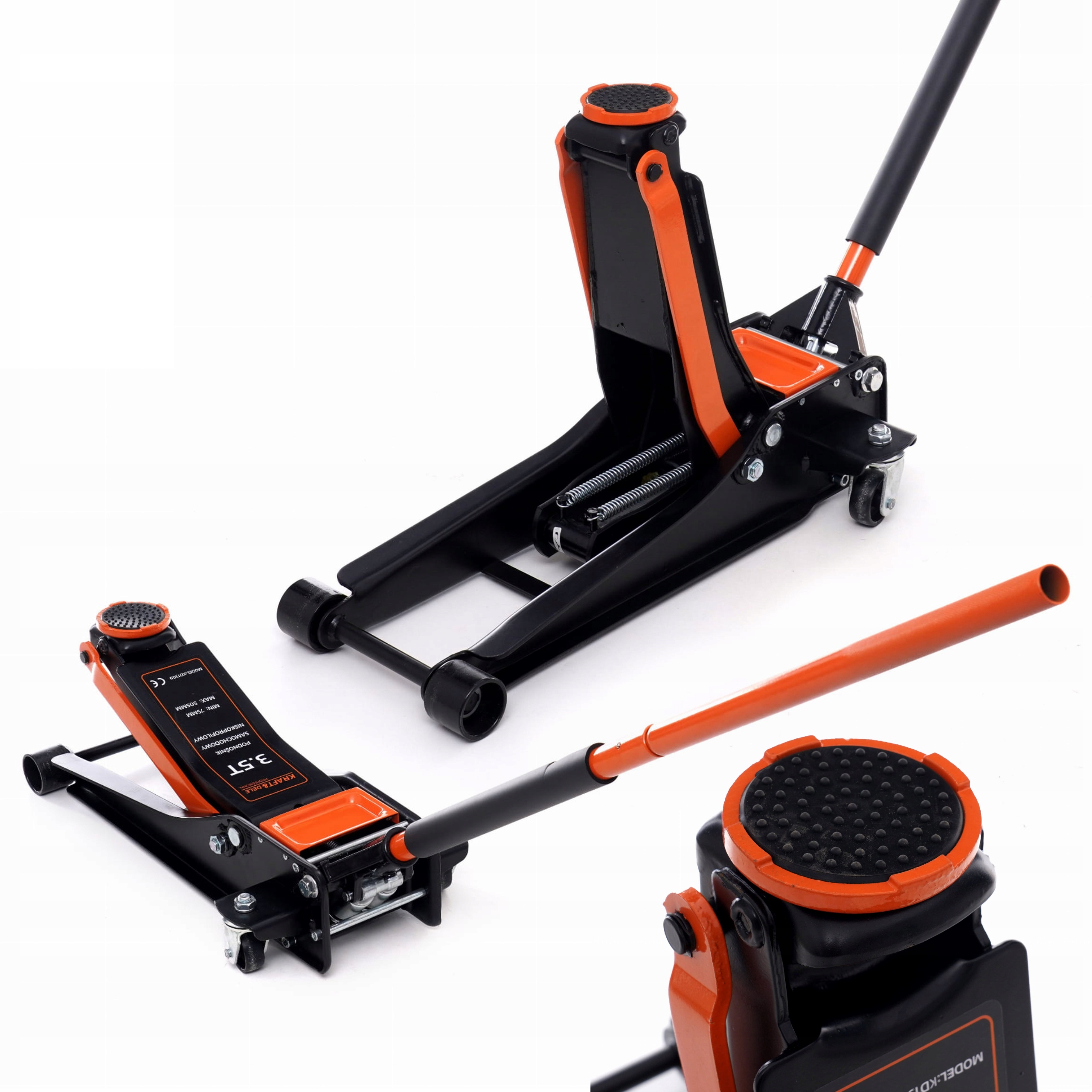 KRAFT&DELE PODNOŚNIK NISKOPROFILOWY 3,5T 3500kg 75-505mm SAMOCHODOWY KD1309