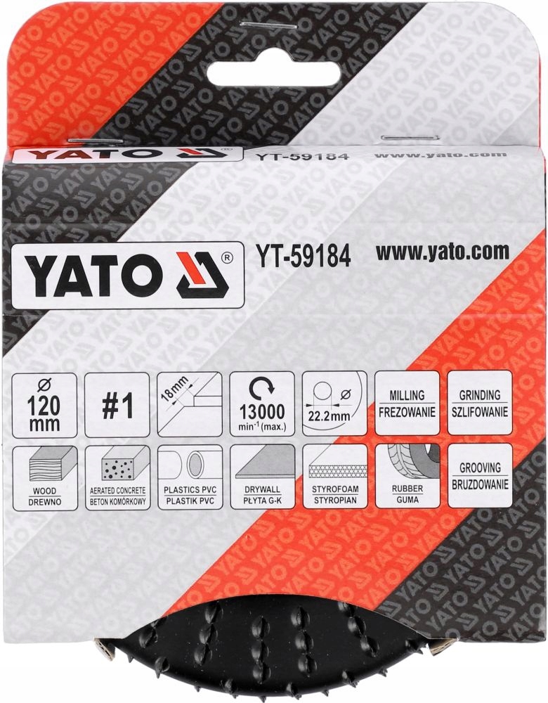 TARCZA FREZ PEŁNY WYPUKŁY TARNIK 120x18MM NR1 YATO