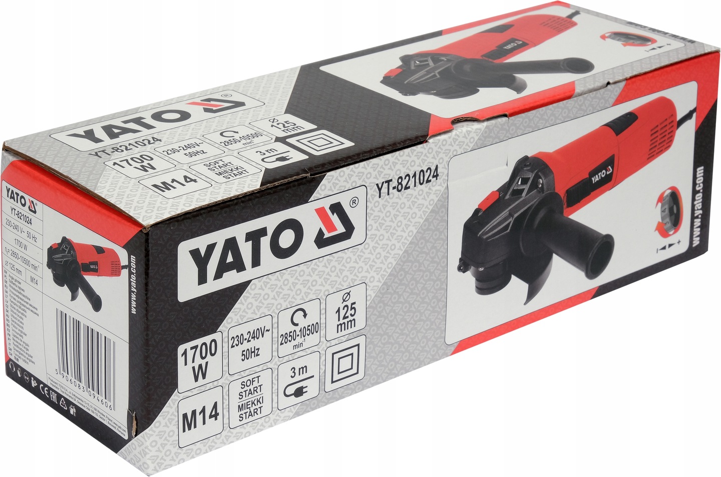 YATO SZLIFIERKA KĄTOWA POLERKA 125MM 1700W Z REGULACJĄ OBROTÓW DIAX KĄTÓWKA