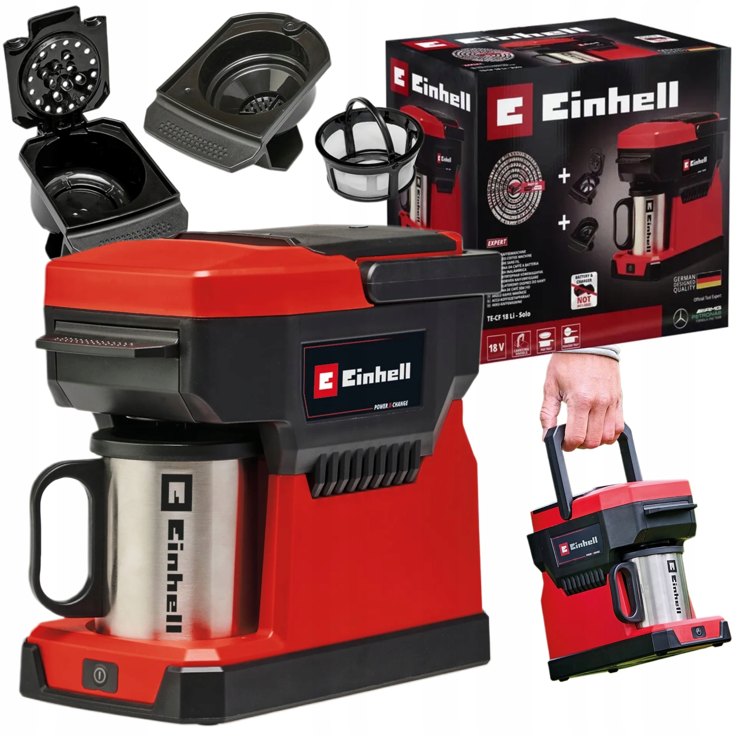 EINHELL EKSPRES DO KAWY 2w1 AKUMULATOROWY 18V +KUBEK TE-CF 18 Li-Solo