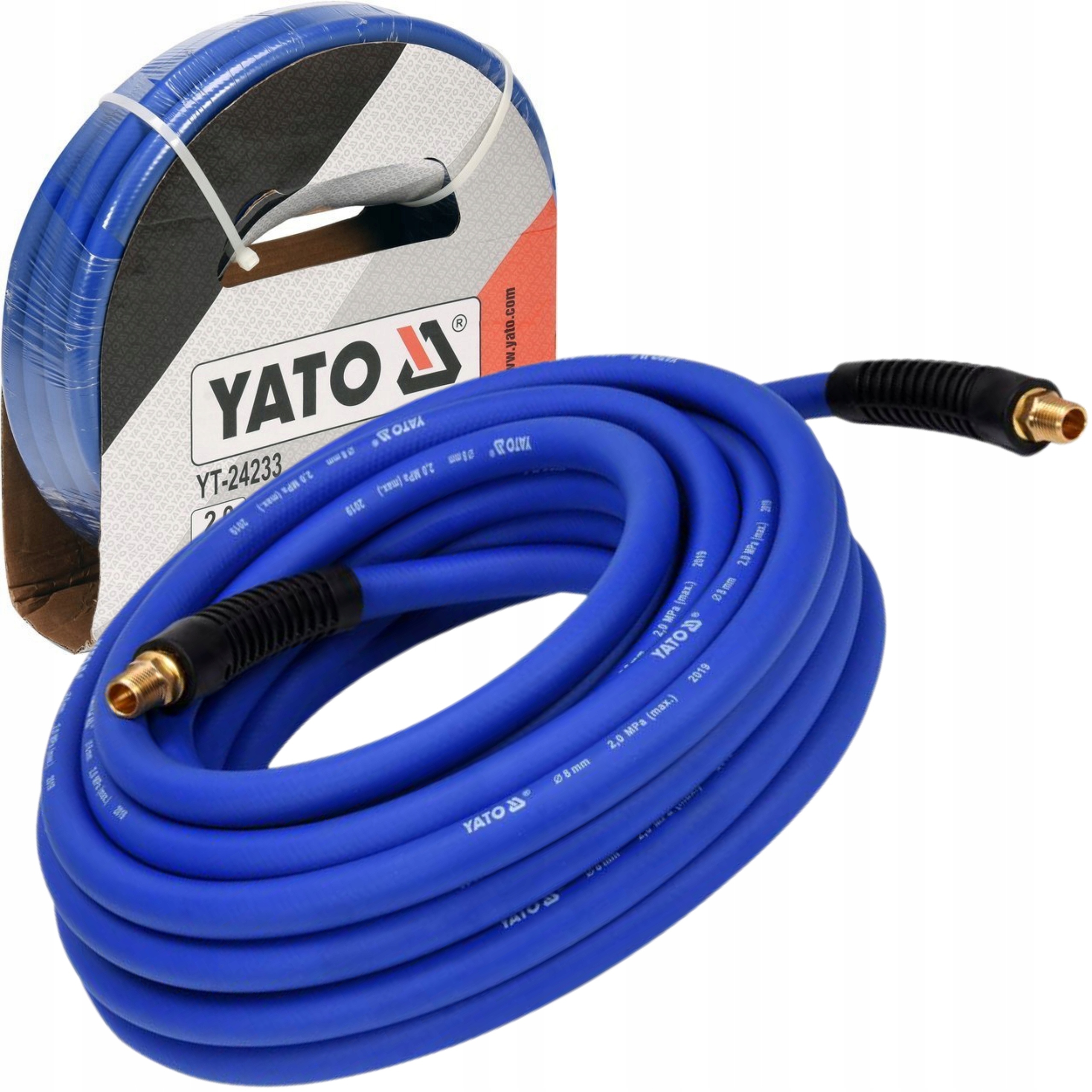 YATO WĄŻ PRZEWÓD PNEUMATYCZNY HYBRYDOWY 10m 1/4'' fi 8.0mm ZAKUTY YT-24233