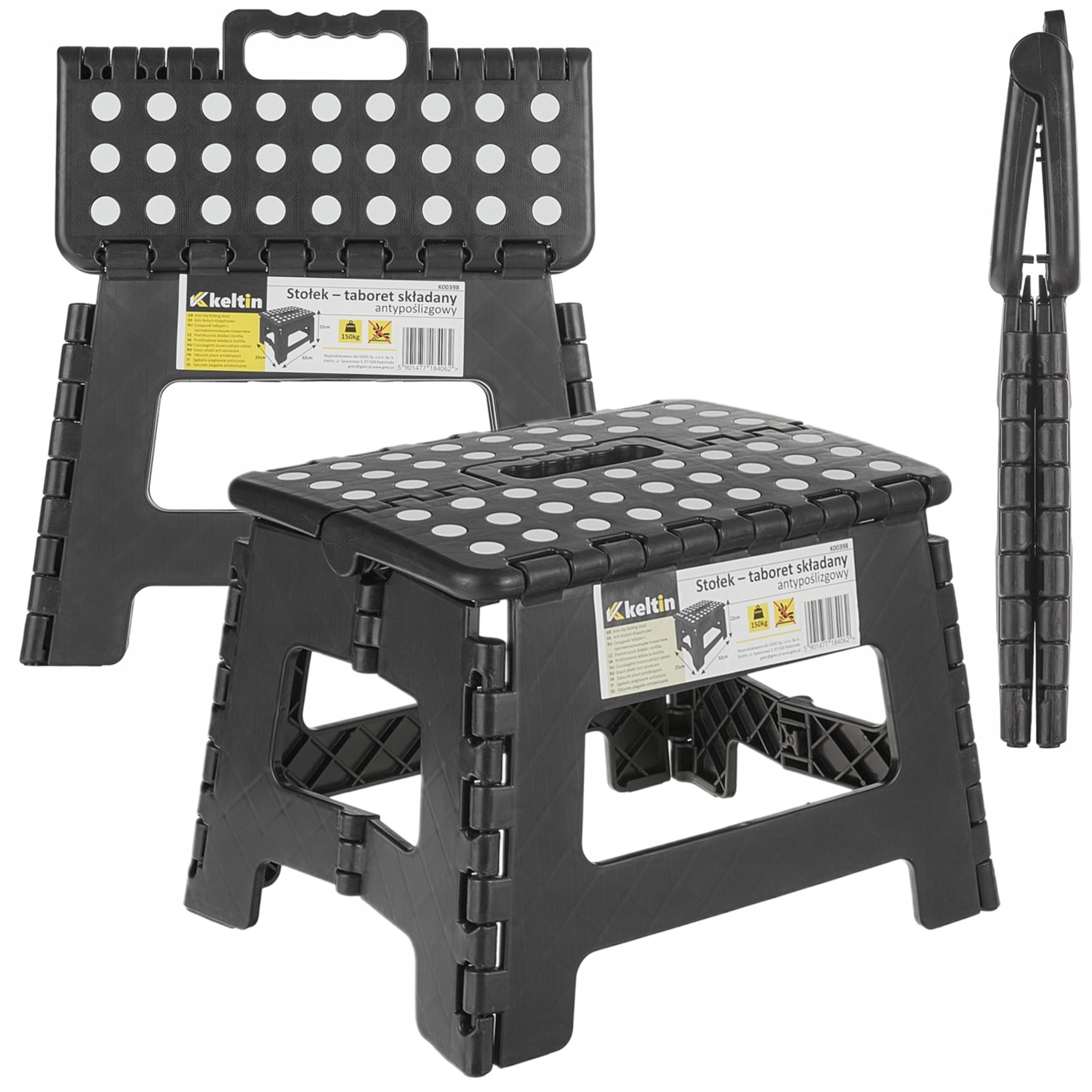 KELTiN LEKKI STOŁEK – TABORET SKŁADANY ANTYPOŚLIZGOWY DO 150KG K00398