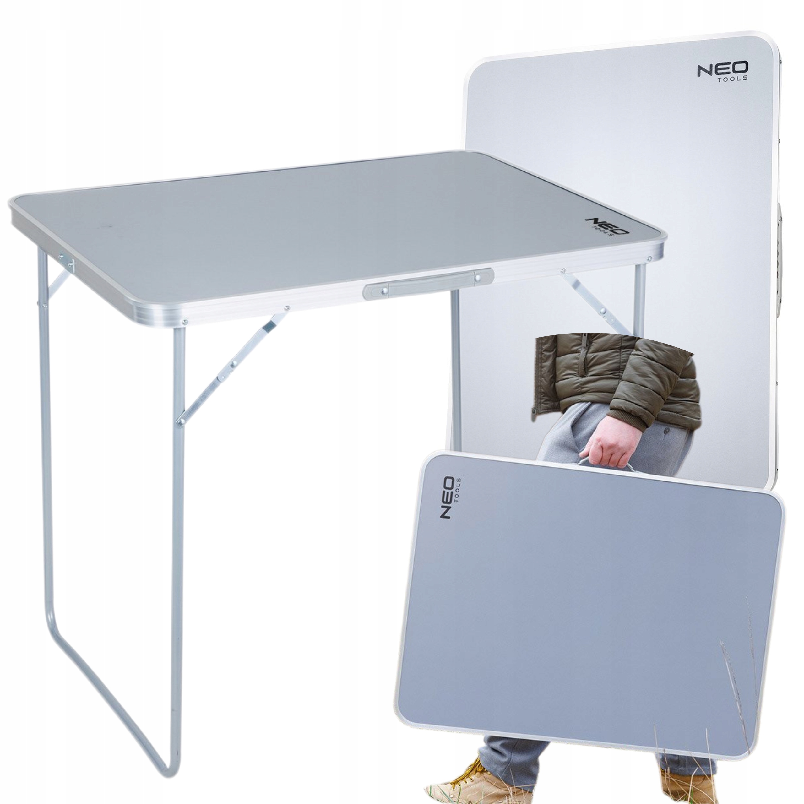 NEO STÓŁ BIWAKOWY TURYSTYCZNY 80x60x70cm SKŁADANY W WALIZKĘ 63-183