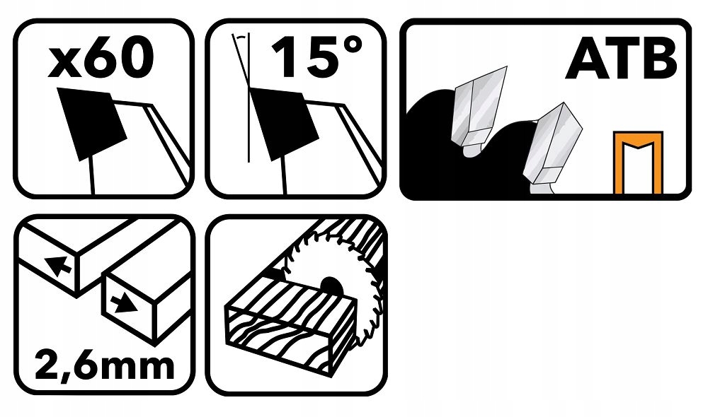 TARCZA WIDIOWA DO DREWNA 210x30 60z POWERMAT TDD-210x30x60Z