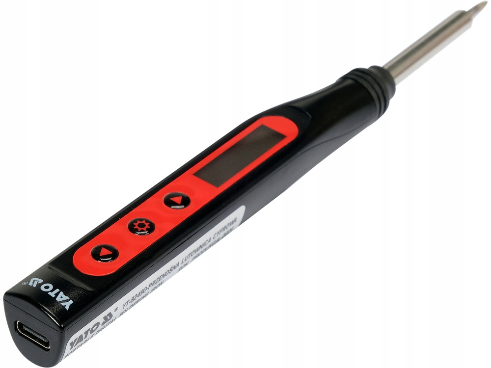 YATO ZESTAW PRZENOŚNA LUTOWNICA CYFROWA GROTOWA 65W GROT T12 USB ADAPTERY