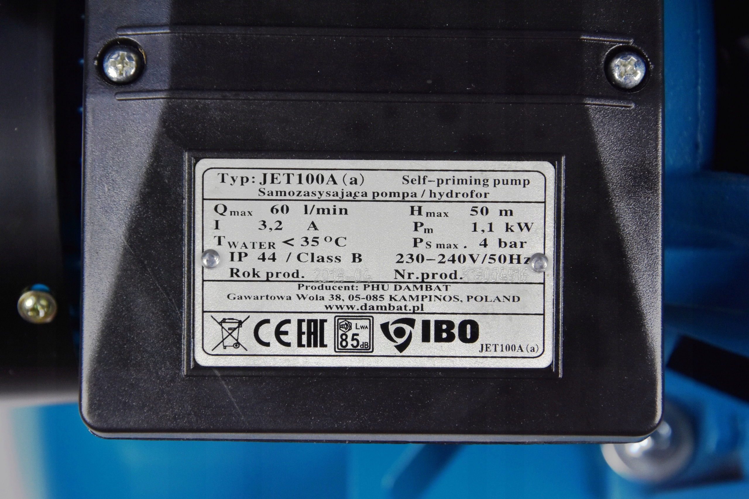 IBO HYDROFOR JET 100A 24L 1100W WODY POMPA HYDROFOROWA ZBIORNIK ZESTAW +WĄŻ