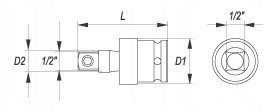 YATO NASADKA PRZEGUB KULISTY UDAROWY 1/2'' 63MM ZE STALI CRMO YT-1064