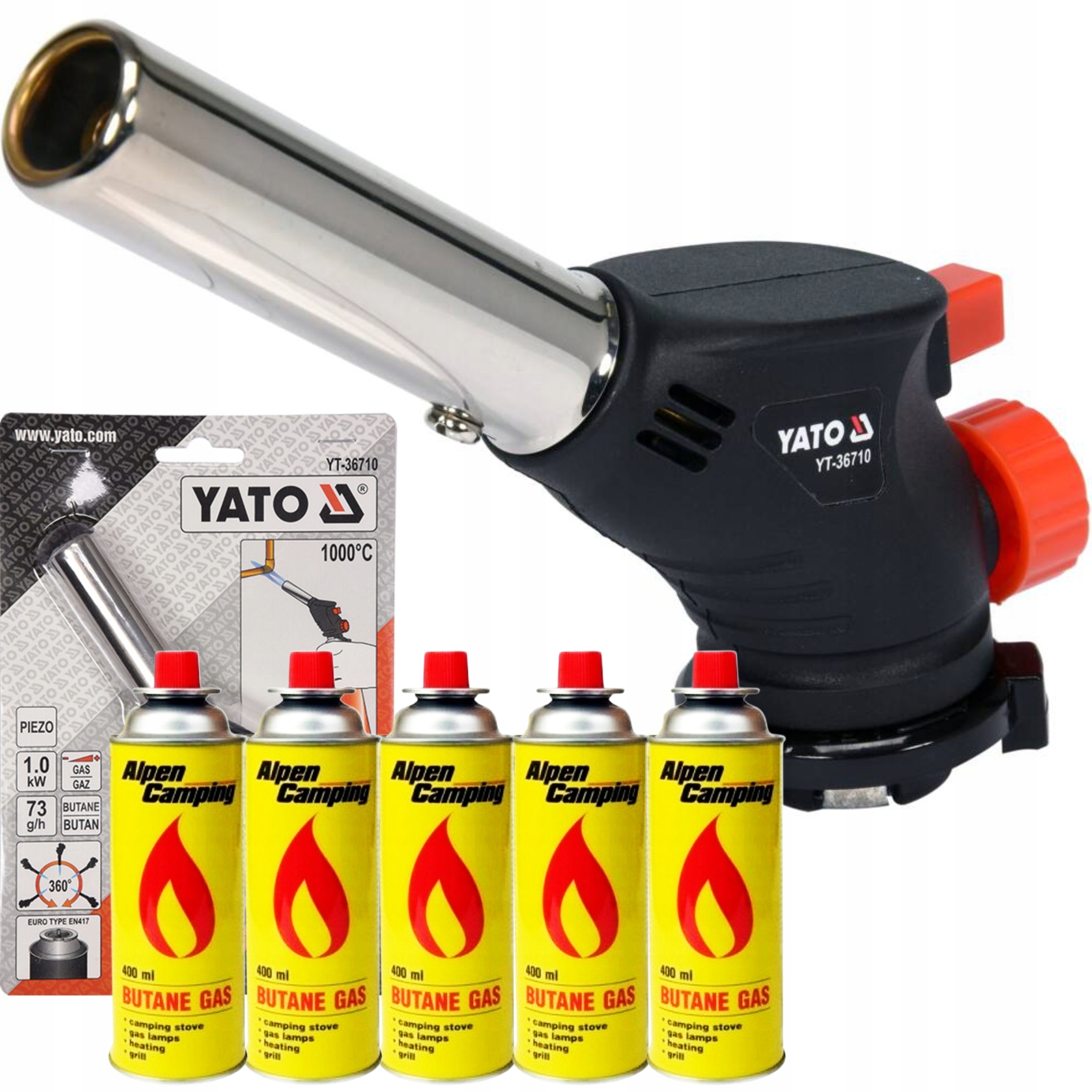 YATO PALNIK GAZOWY YT-36710 LUTOWNICA LUTLAMPA TURBO Z PIEZO 360 +5 GAZY
