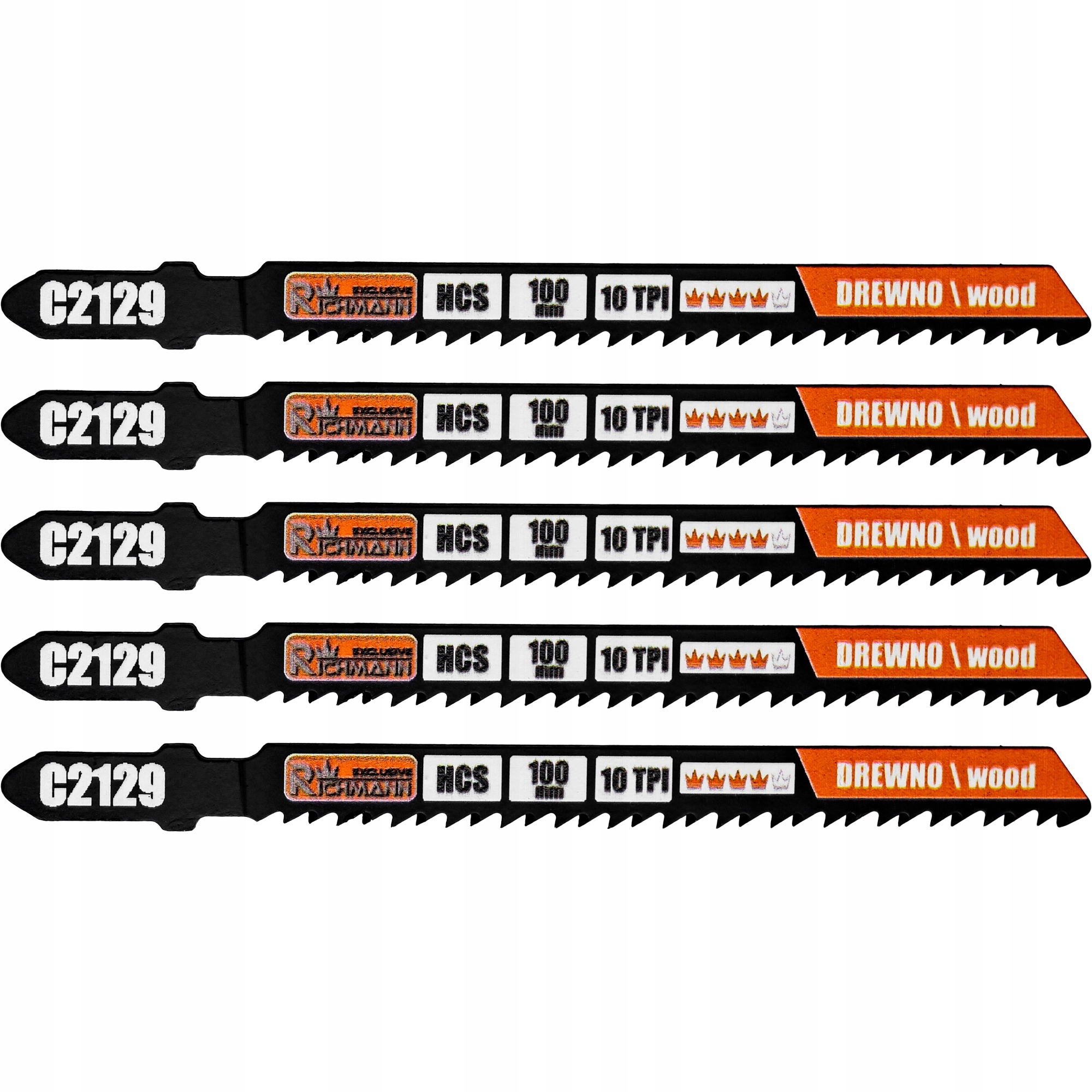 C2129 BRZESZCZOT WYRZYNA DREWNO T HCS 100MM 10TPI CZYSTE CIĘCIE T101B 5SZT