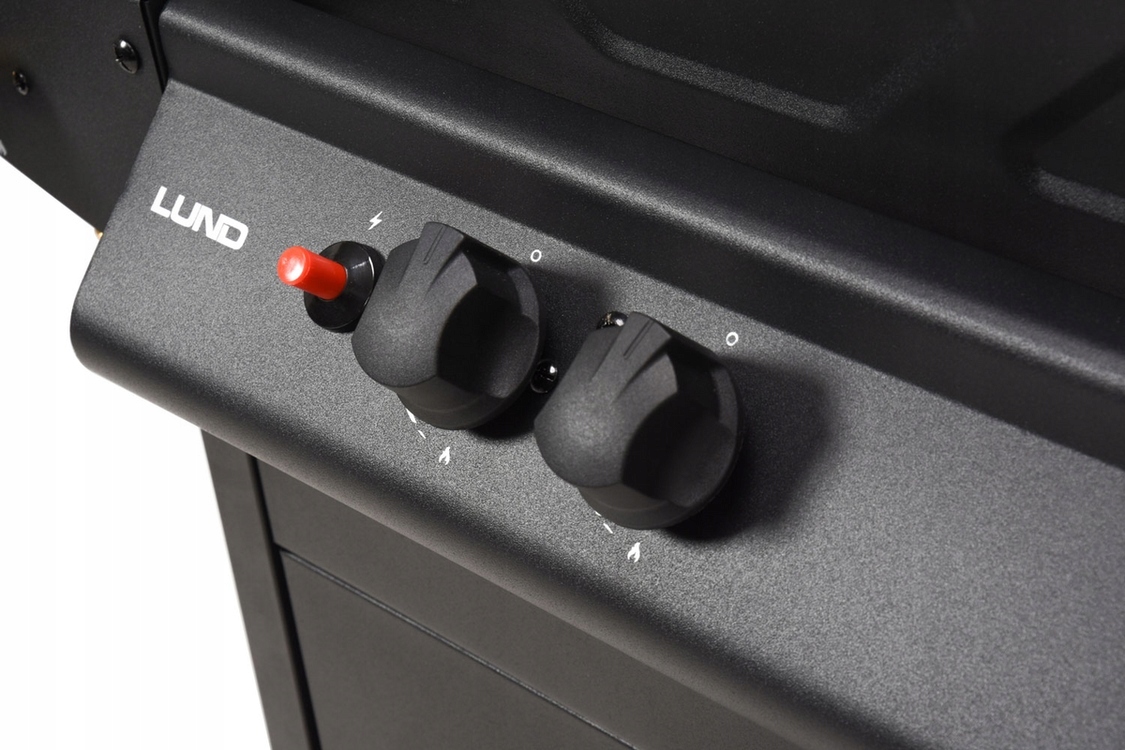 LUND GRILL GAZOWY OGRODOWY 2+1 8 KW PALNIK BOCZNY STALOWY RUSZT 99645