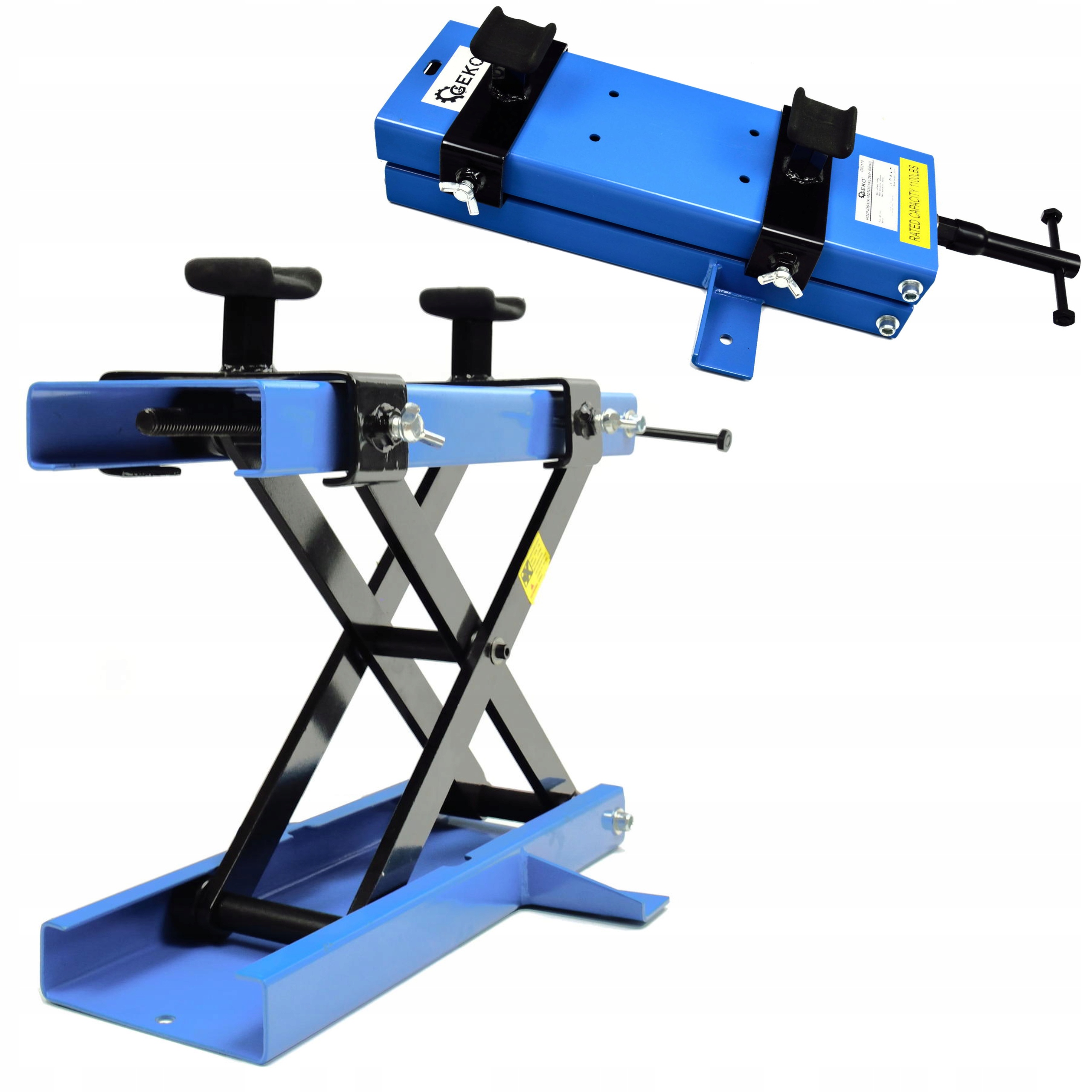 GEKO PODNOŚNIK MOTOCYKLOWY MECHANICZNY STOJAK NOŻYCOWY DO MOTOCYKLA 500kg