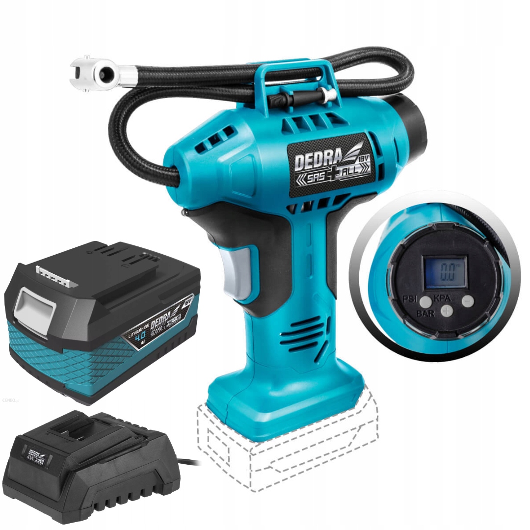 DEDRA KOMPRESOR PISTOLETOWY 18V LCD DED7078LCD 4Ah