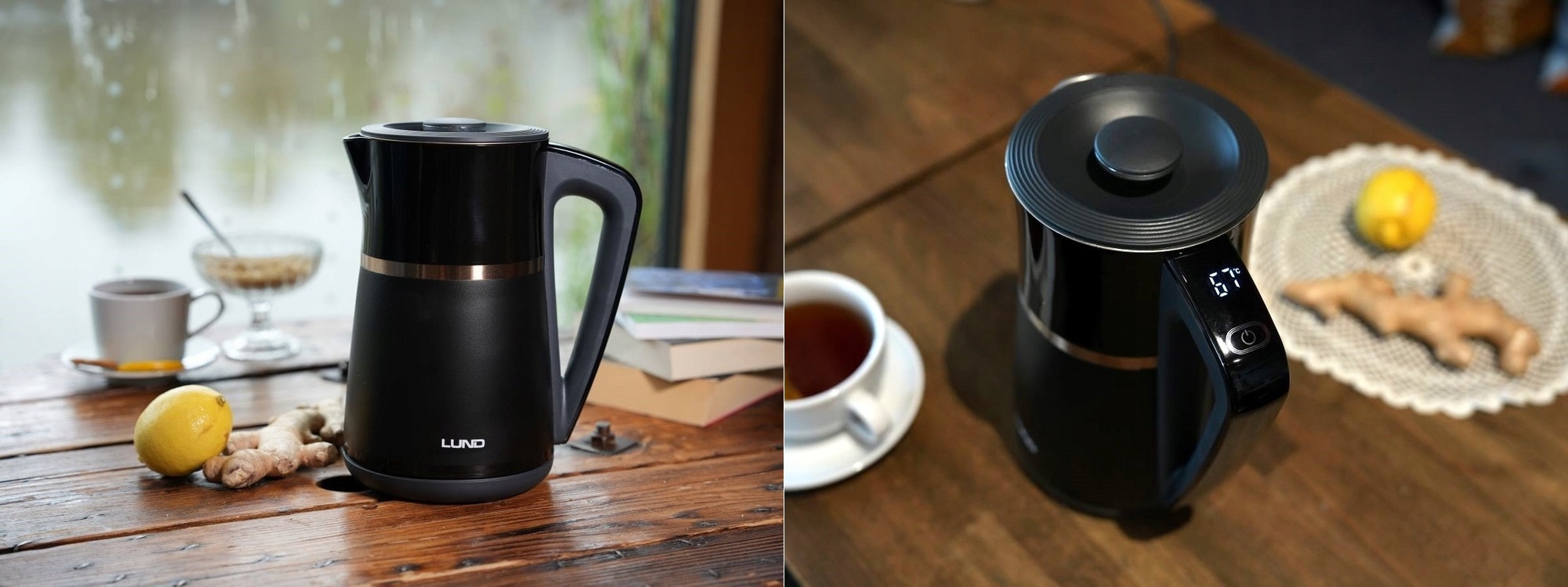 LUND CZAJNIK ELEKTRYCZNY 22000W 1,7L CZARNY Z REGULACJĄ TEMP. 40-100°68217