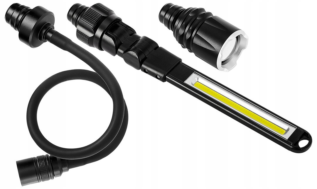 NEO TOOLS LATARKA LAMPA NA GIĘTKIM RAMIENIU 3W1 IP44 FUNKCJA ZOOM 2200 mAh