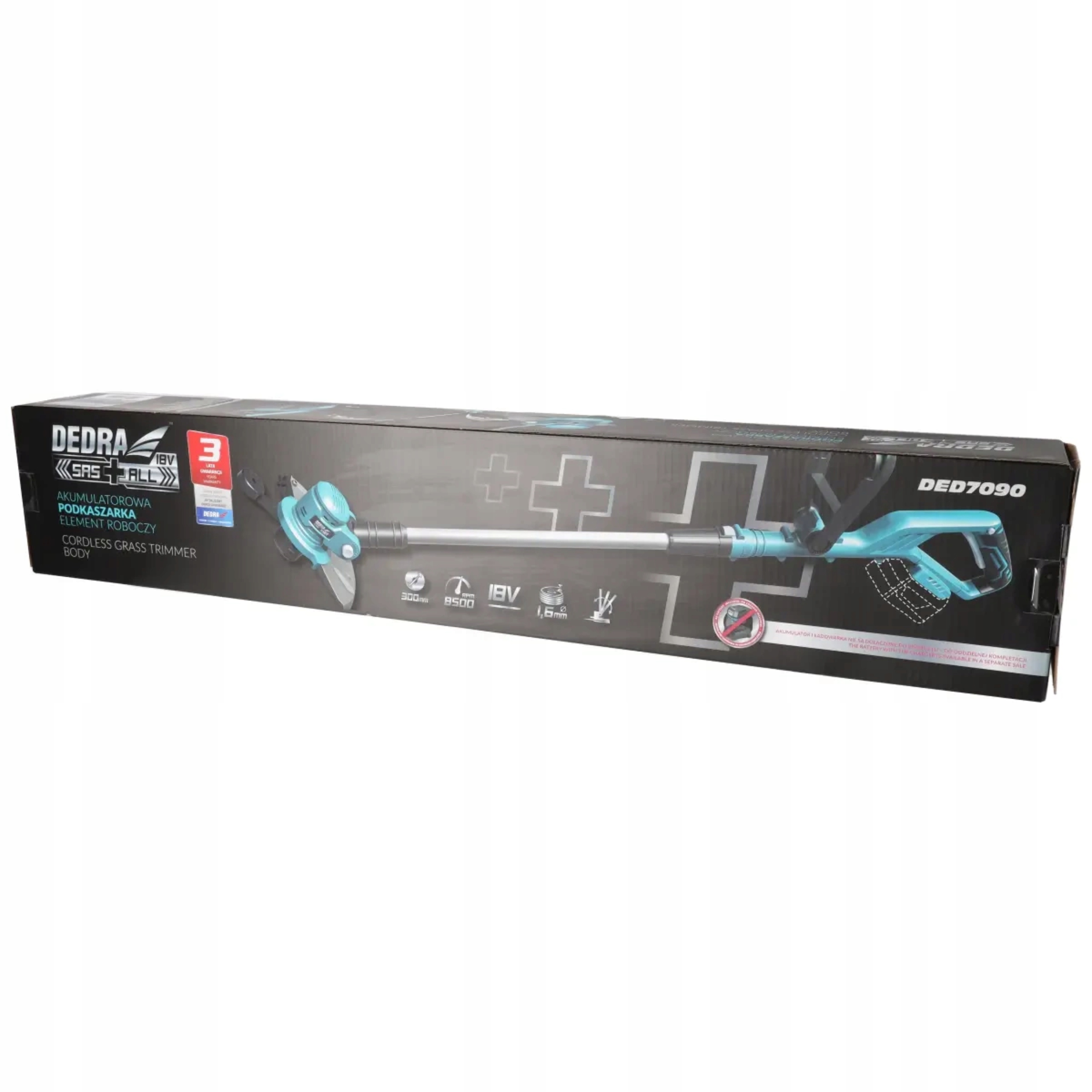 DEDRA KOSA PODKASZARKA 30cm ŻYŁKA DED7090 + 4Ah AKUMULATOR 18V SAS+ALL