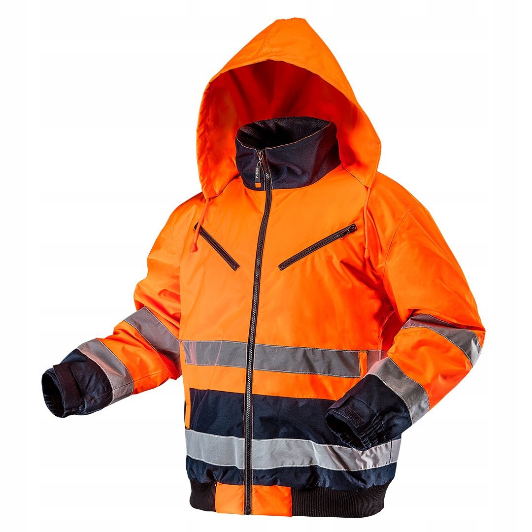 NEO KURTKA ROBOCZA BLUZA OCIEPLANA WARM OSTRZEGAWCZA KAPTUR 81-711 S/48