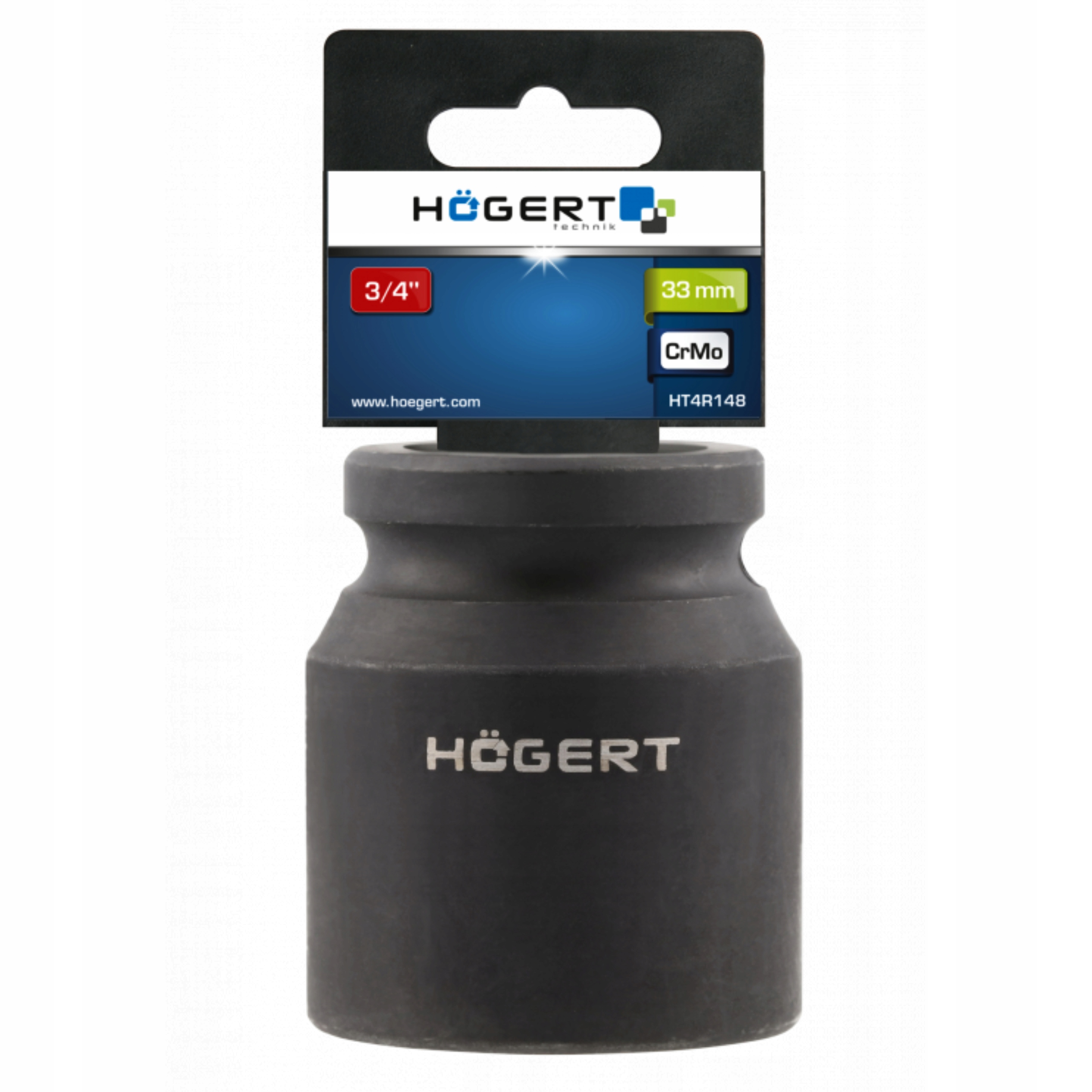 HOGERT NASADKA UDAROWA 3/4" 33MM KRÓTKA GŁOWICA SZEŚCIOKĄTNA HT4R148