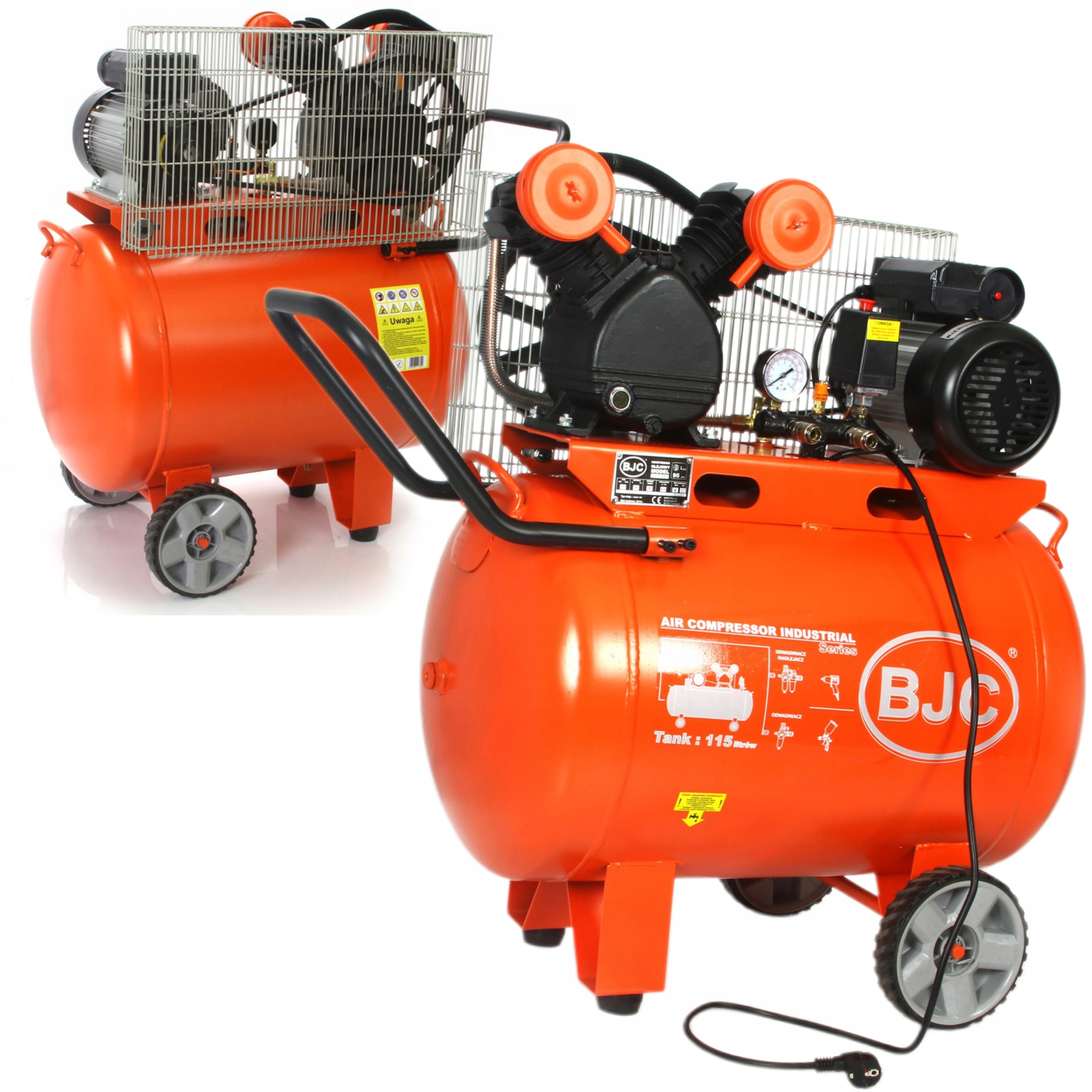 BJC KOMPRESOR SPRĘŻARKA ZBIORNIK 115L 3KM 2 TŁOKI 10 BAR V-2065 B88014V