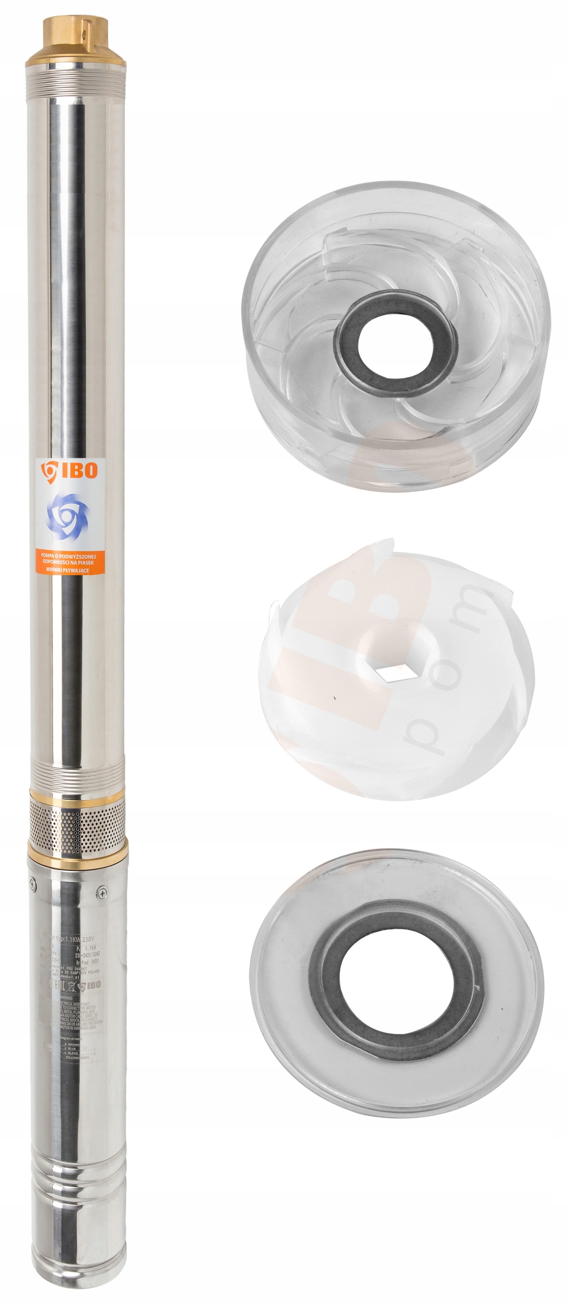 IBO POMPA GŁĘBINOWA 3,5'' SDM 3/11 0,8kW 105L/min ANTYPIASKOWA + KABEL 20M