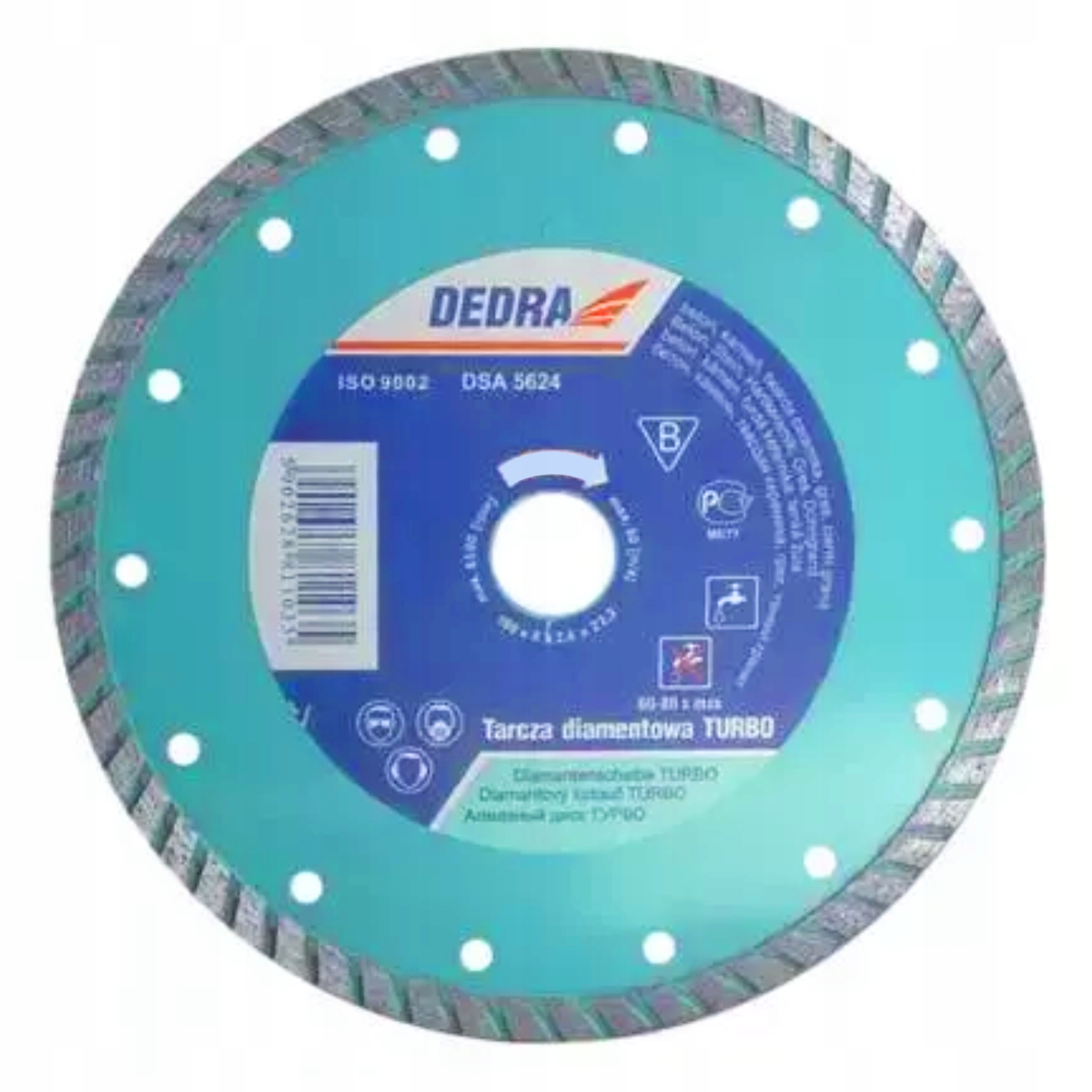 DEDRA TARCZA DIAMENTOWA TURBO DO BETONU GLAZURY GRES 115x22,2MM DEDRA H1100
